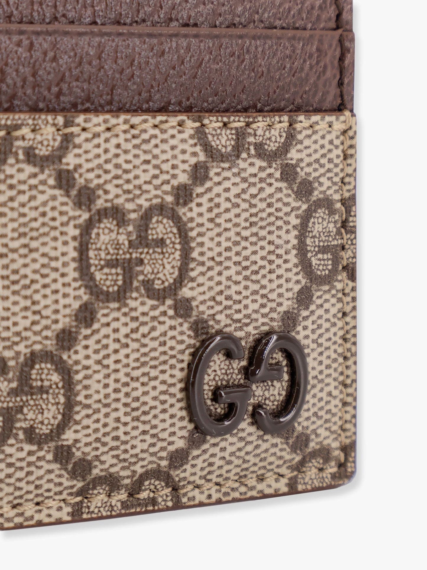 Gucci Gg Supreme Fabric And Leather Card Holder
