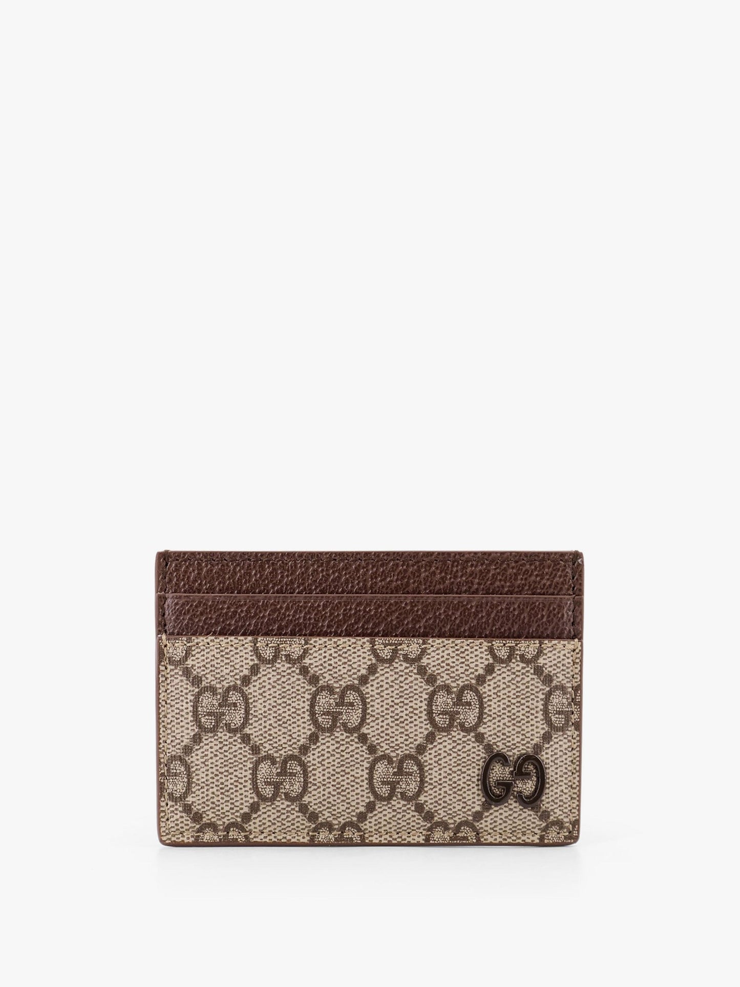 Gucci Gg Supreme Fabric And Leather Card Holder