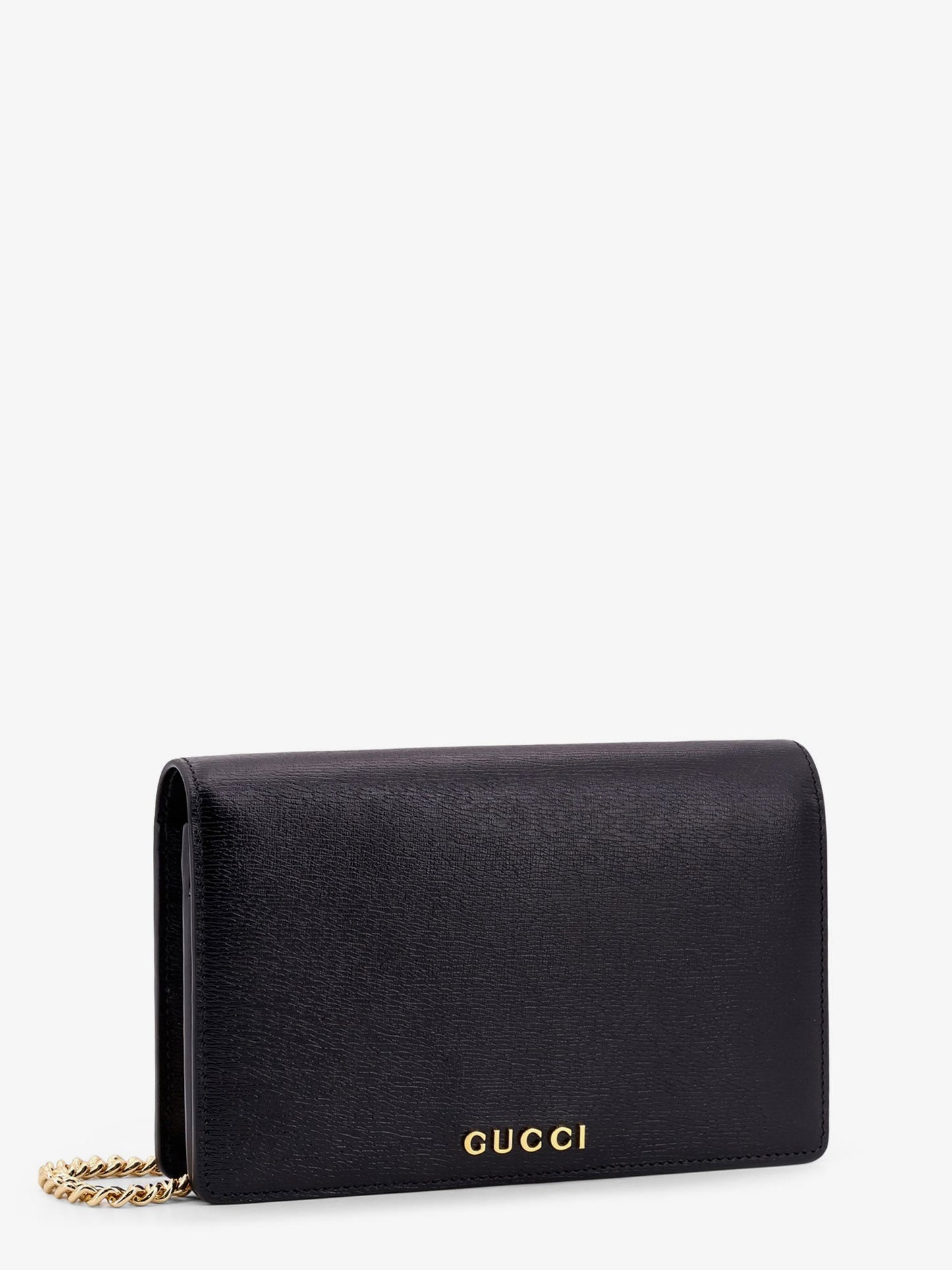 Gucci Leather Wallet With Removable Metal Shoulder Strap