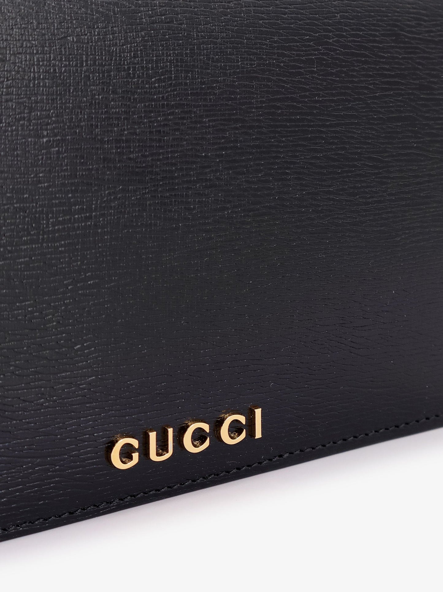 Gucci Leather Wallet With Removable Metal Shoulder Strap