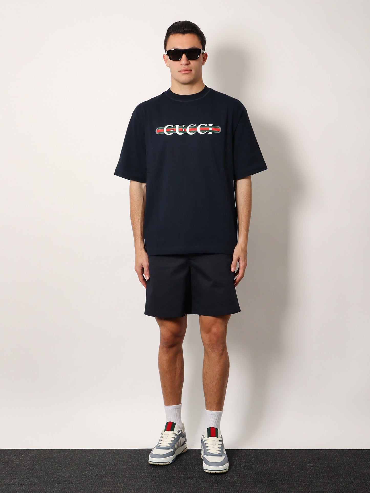 Gucci Cotton Jersey T Shirt With Lettering Logo