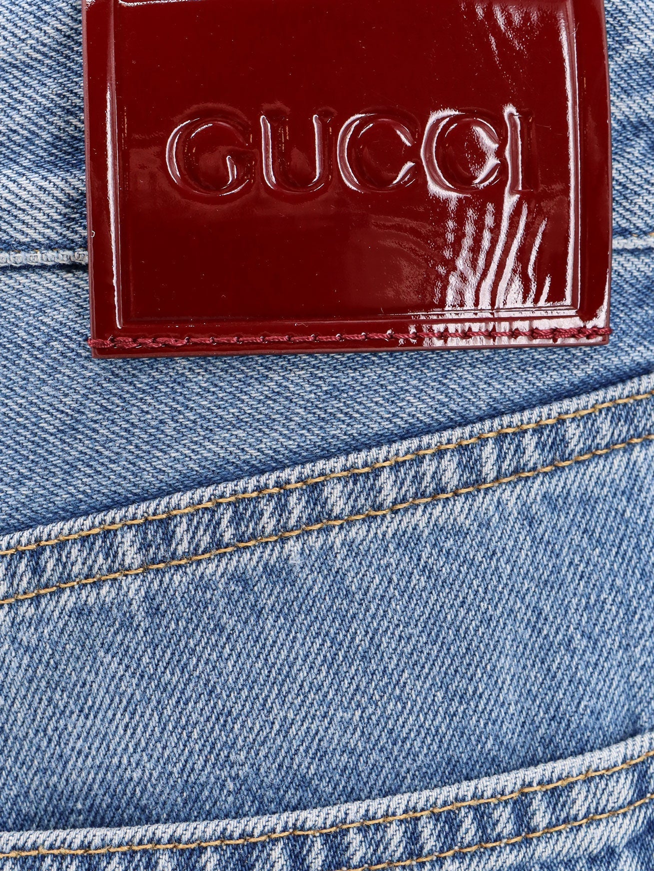 Gucci Cotton Jeans With Rossa Ancora Back Logo Patch