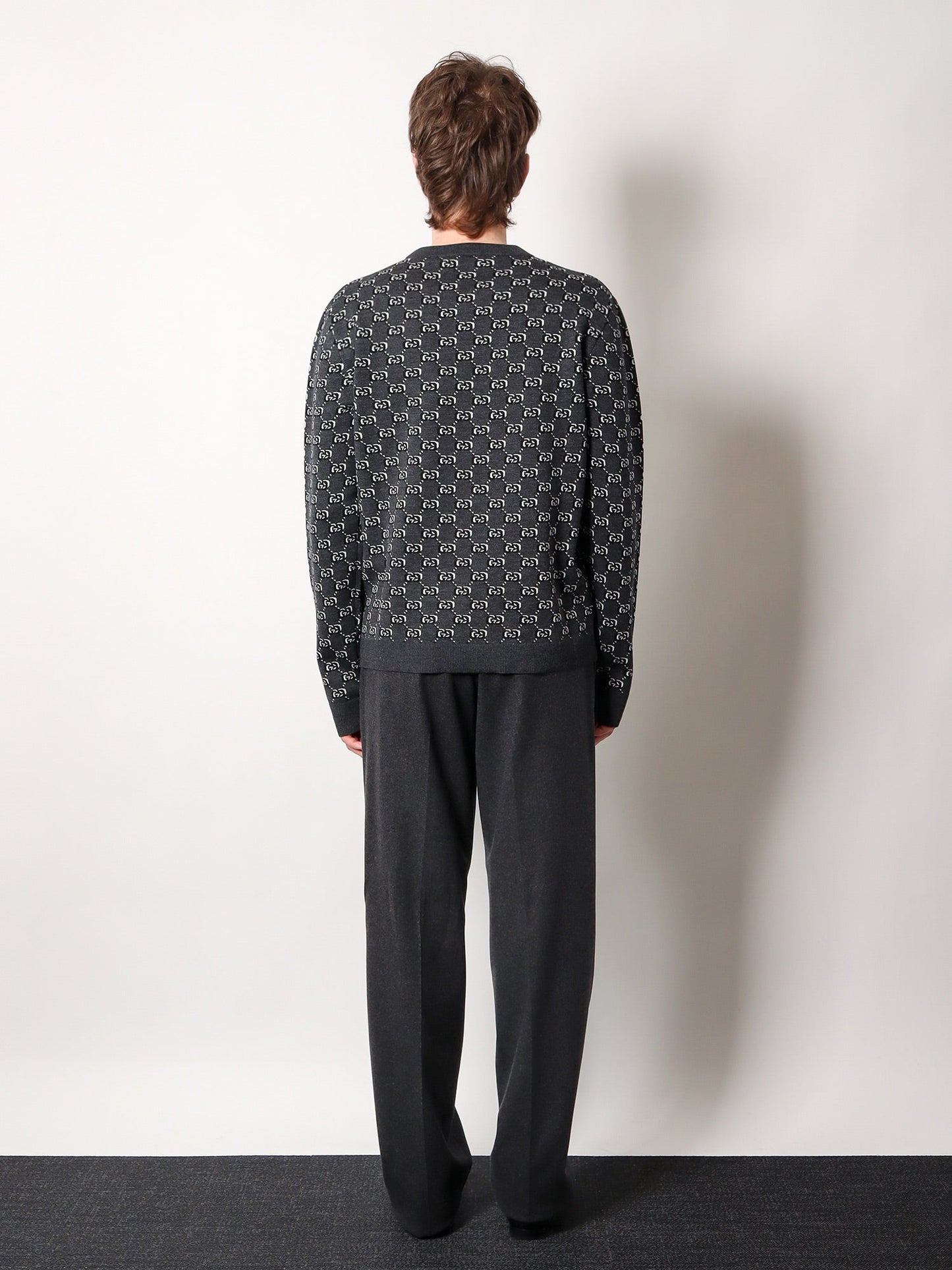 Gucci Wool Sweater With All Over Gg Motif