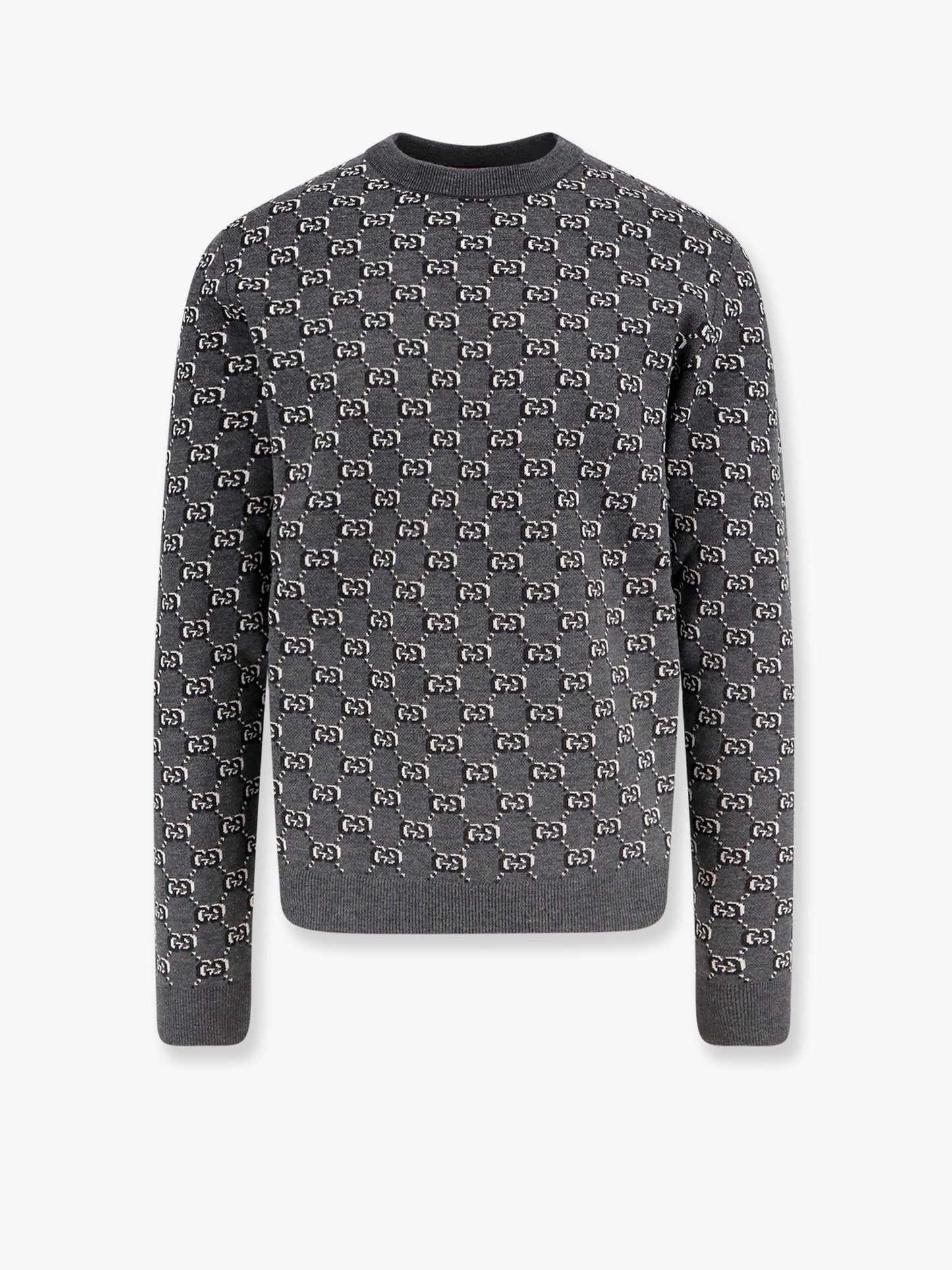 Gucci Wool Sweater With All Over Gg Motif