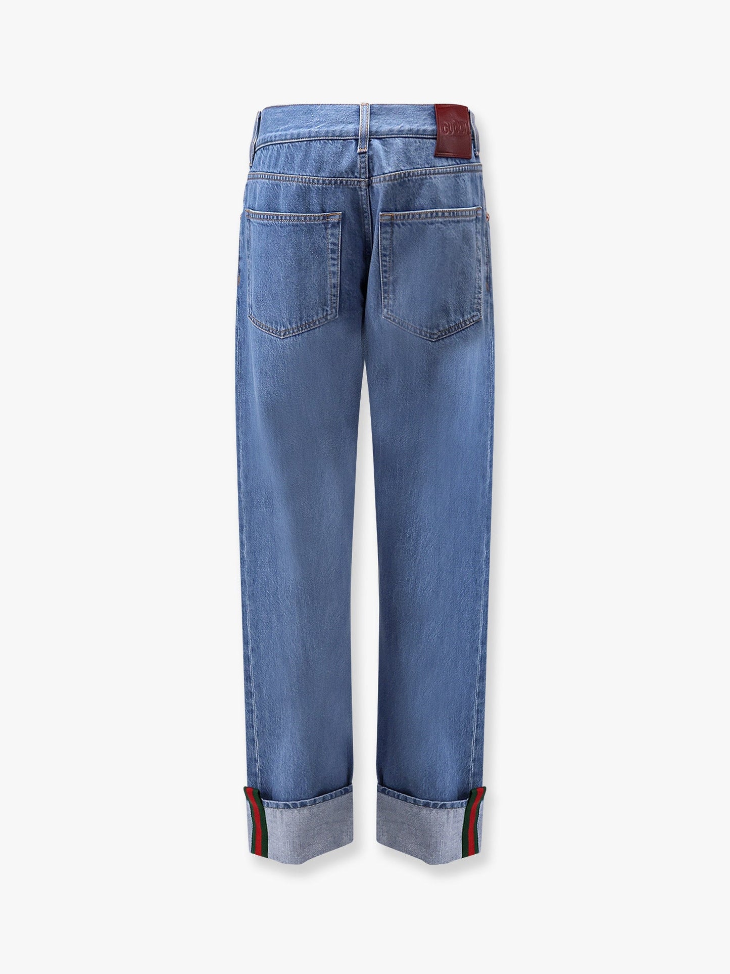 Gucci Jeans With Cuff And Gucci Web Detail