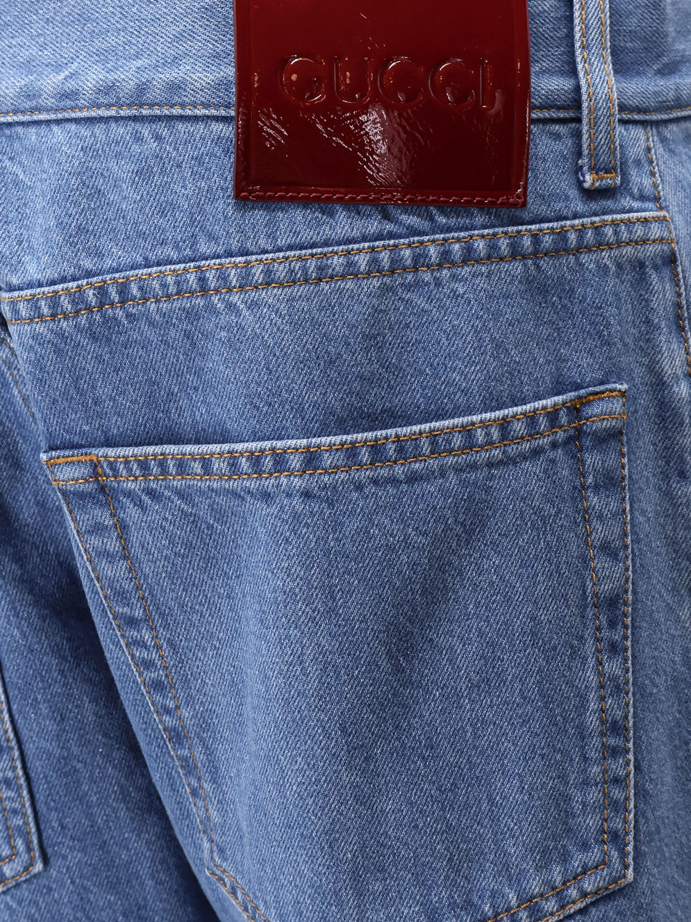Gucci Jeans With Cuff And Gucci Web Detail