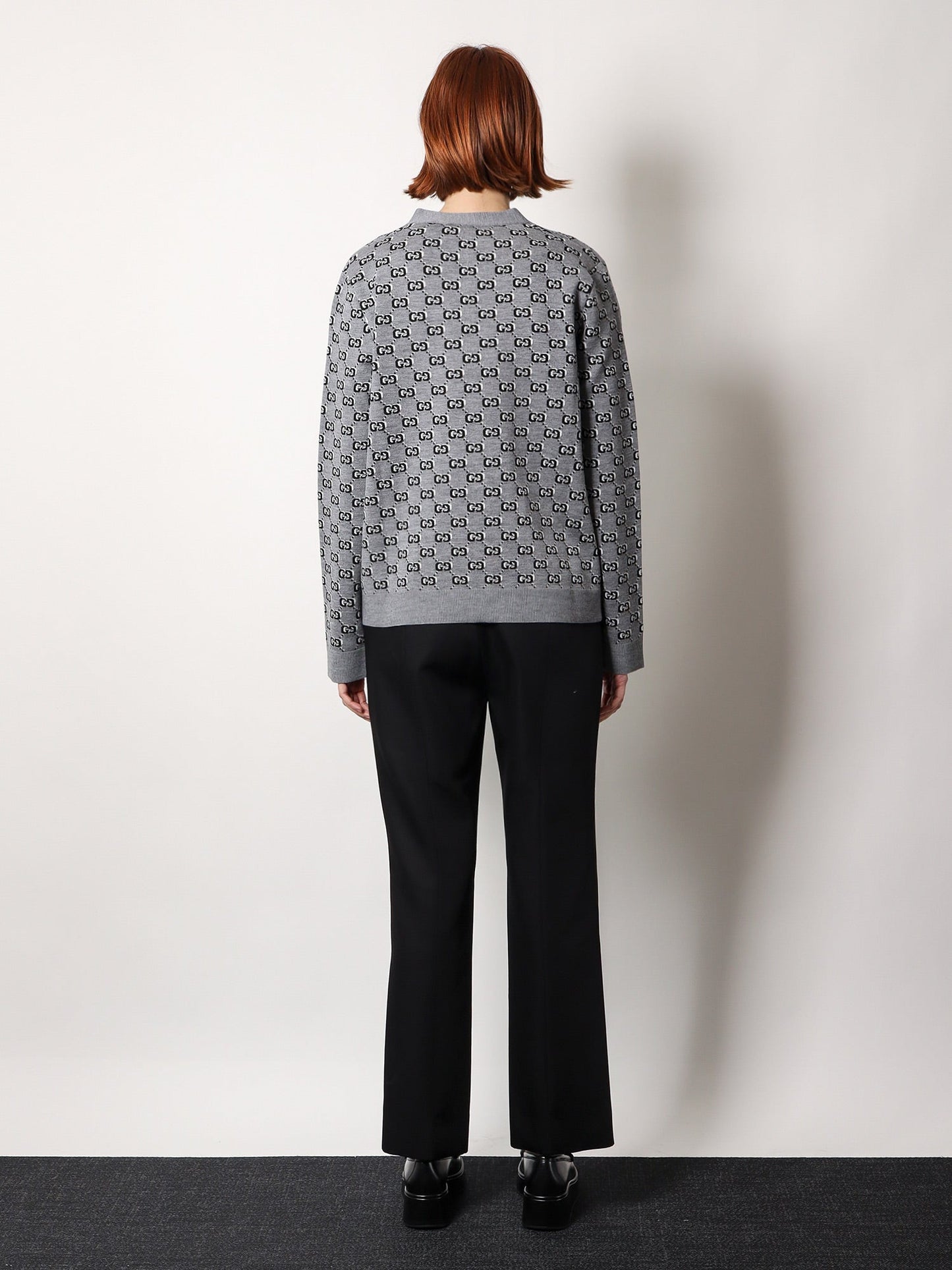 Gucci Wool Blend Cardigan With All Over Gg Motif