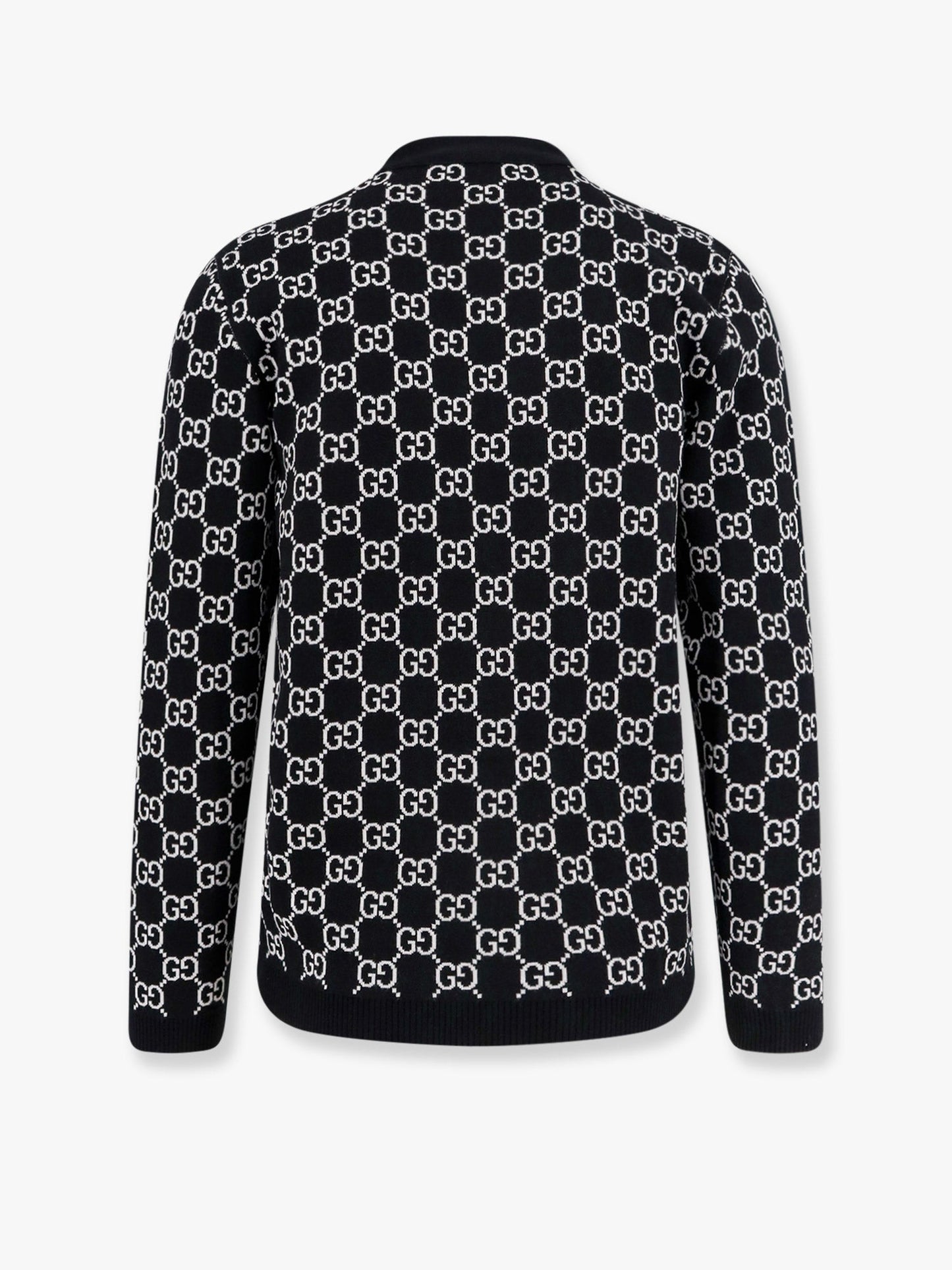 Gucci Reversible Wool Cardigan With Gg Intarsia