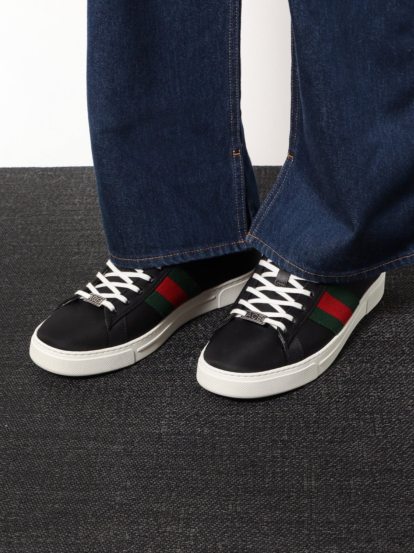 Gucci Ace Nylon Sneakers With Lateral Web Band