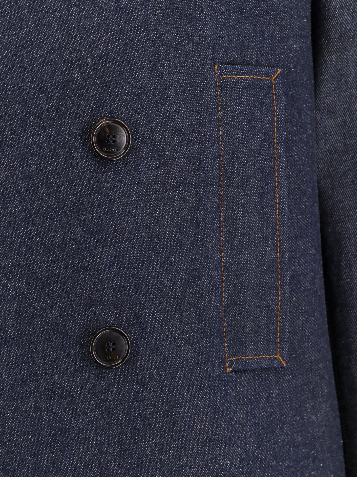Gucci Denim Peacoat With Contrasting Stitching