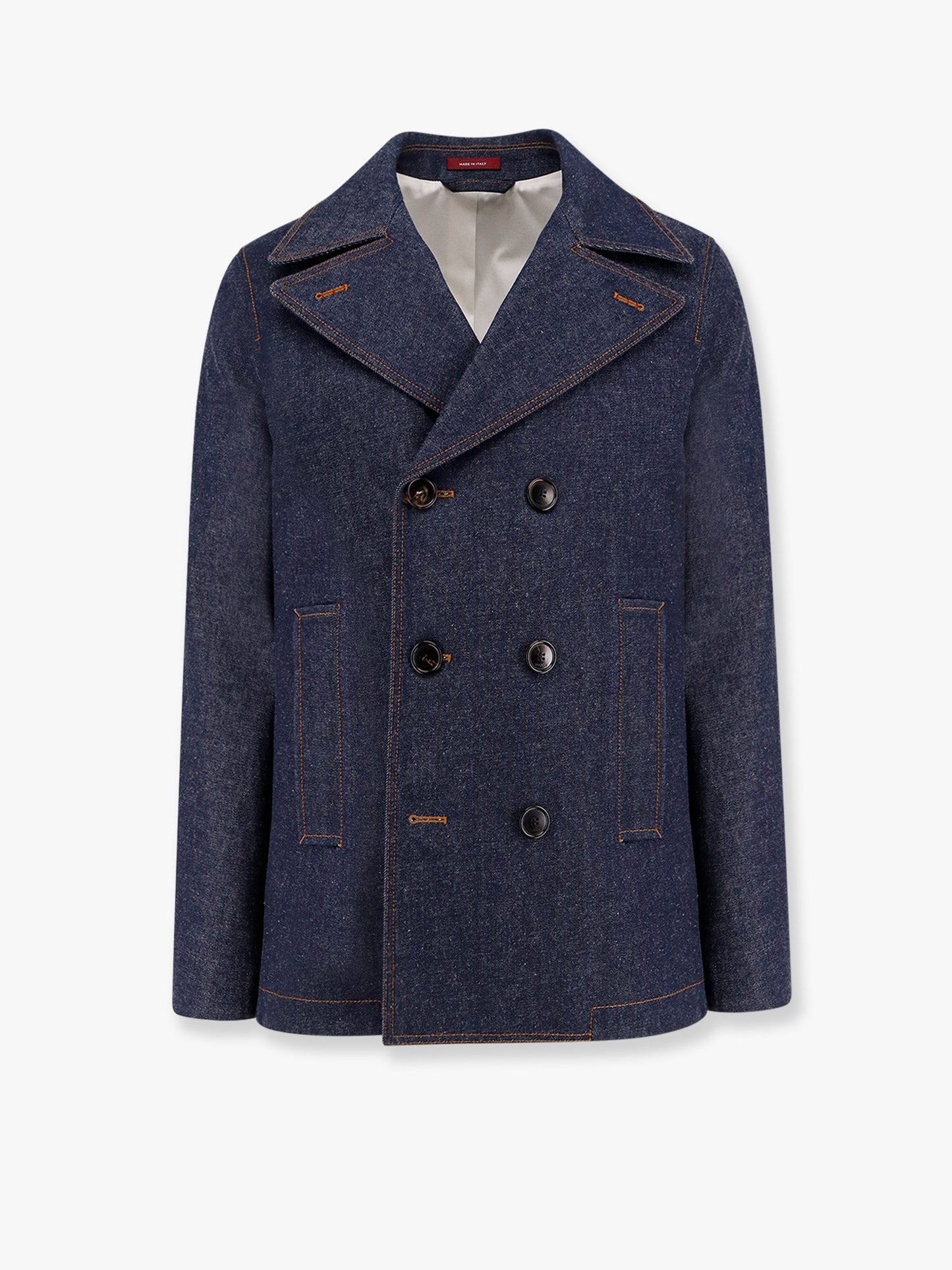 Gucci Denim Peacoat With Contrasting Stitching