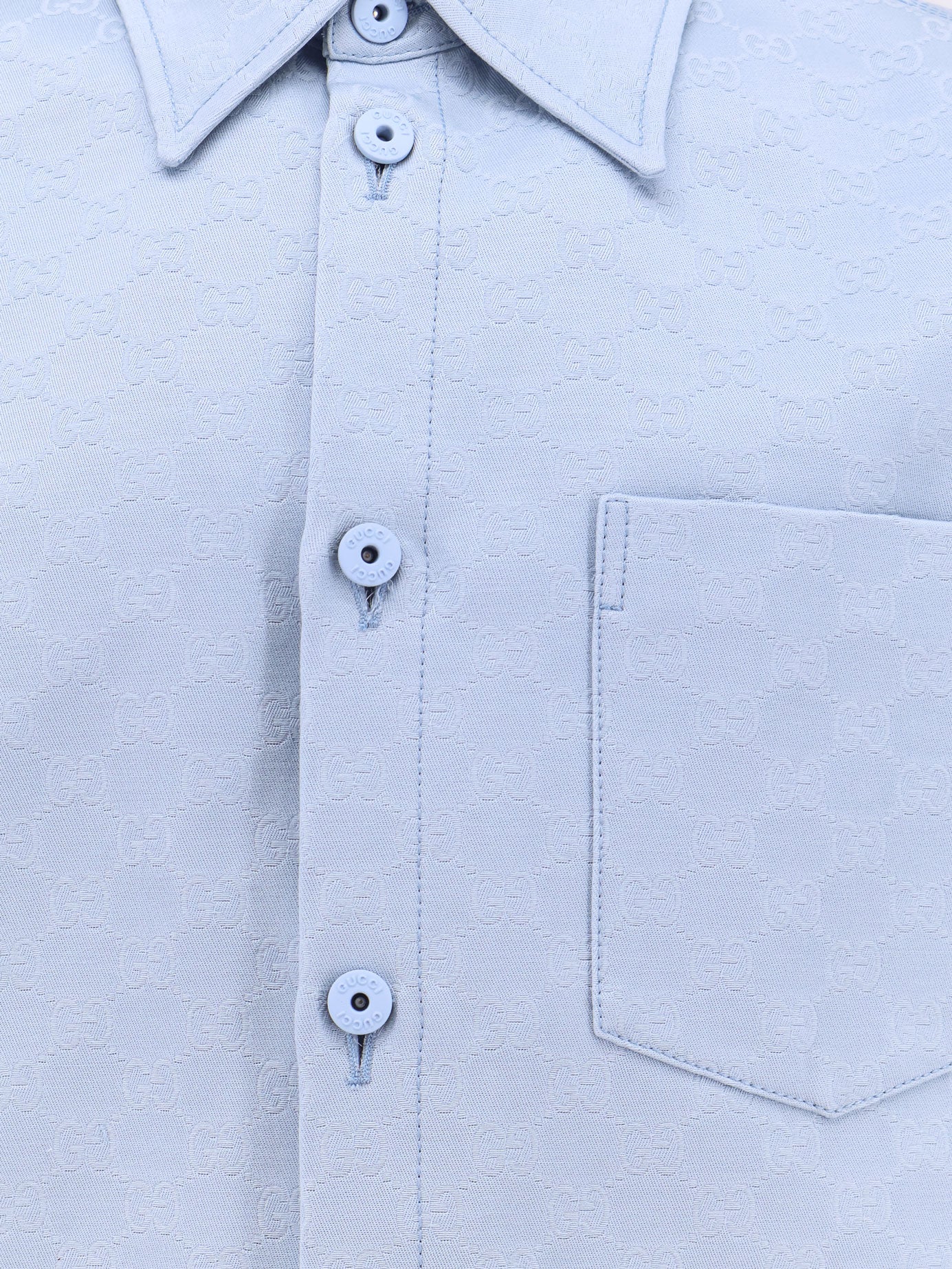 Gucci Gg Jacquard Oversize Cotton Shirt