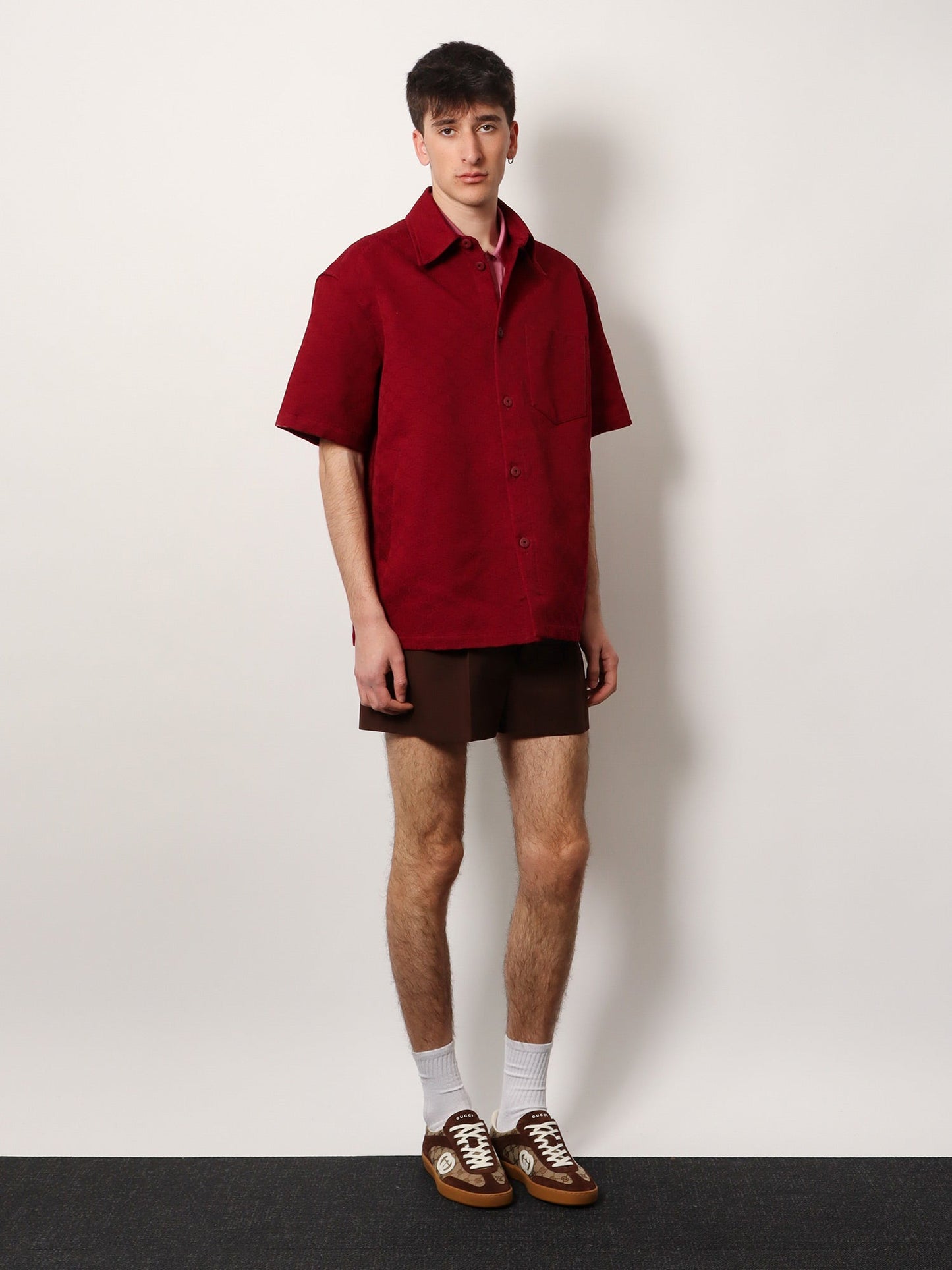 Gucci Gg Jacquard Oversize Cotton Shirt