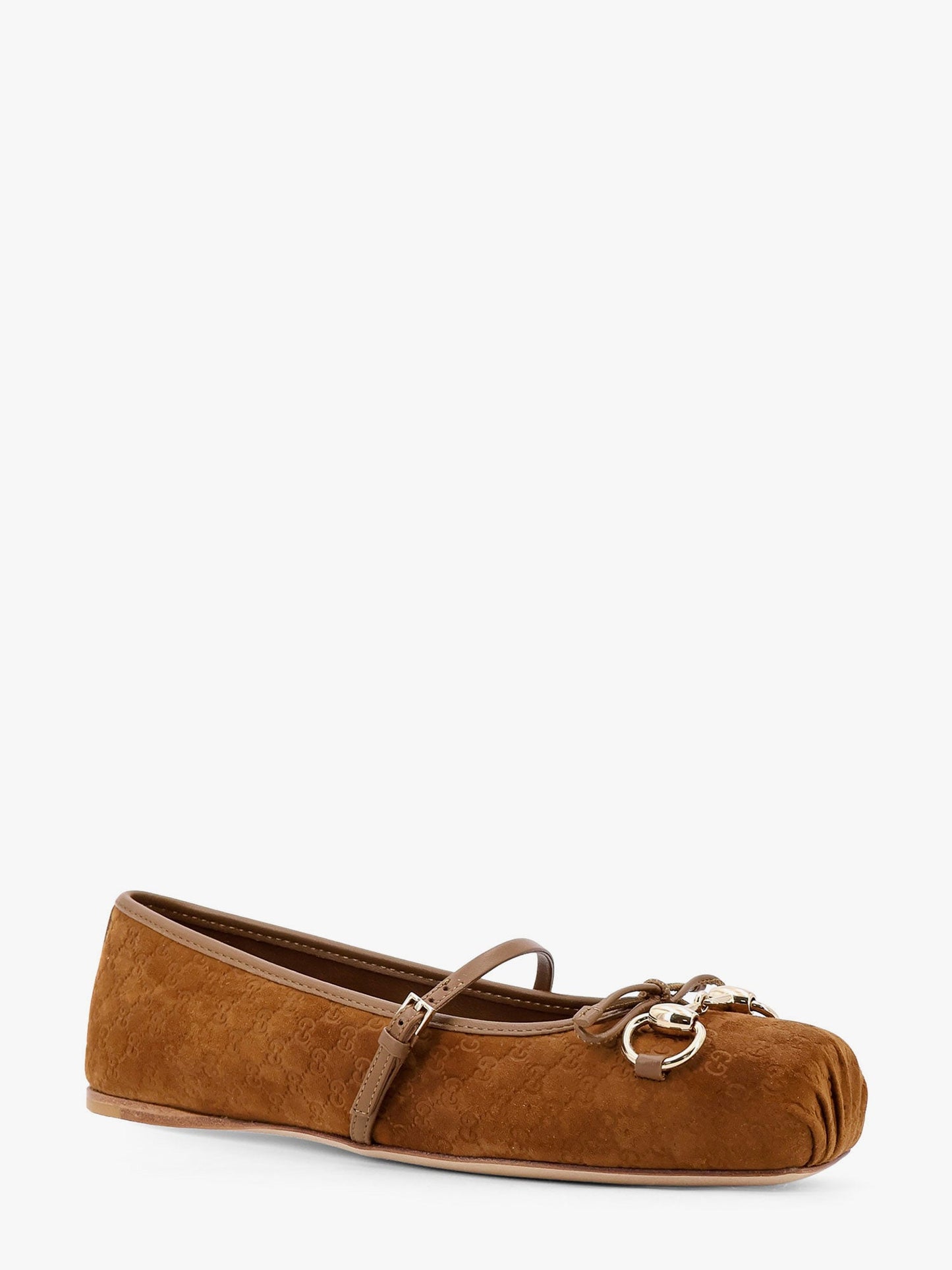 Gucci Suede Ballerinas With All Over Gg Motif