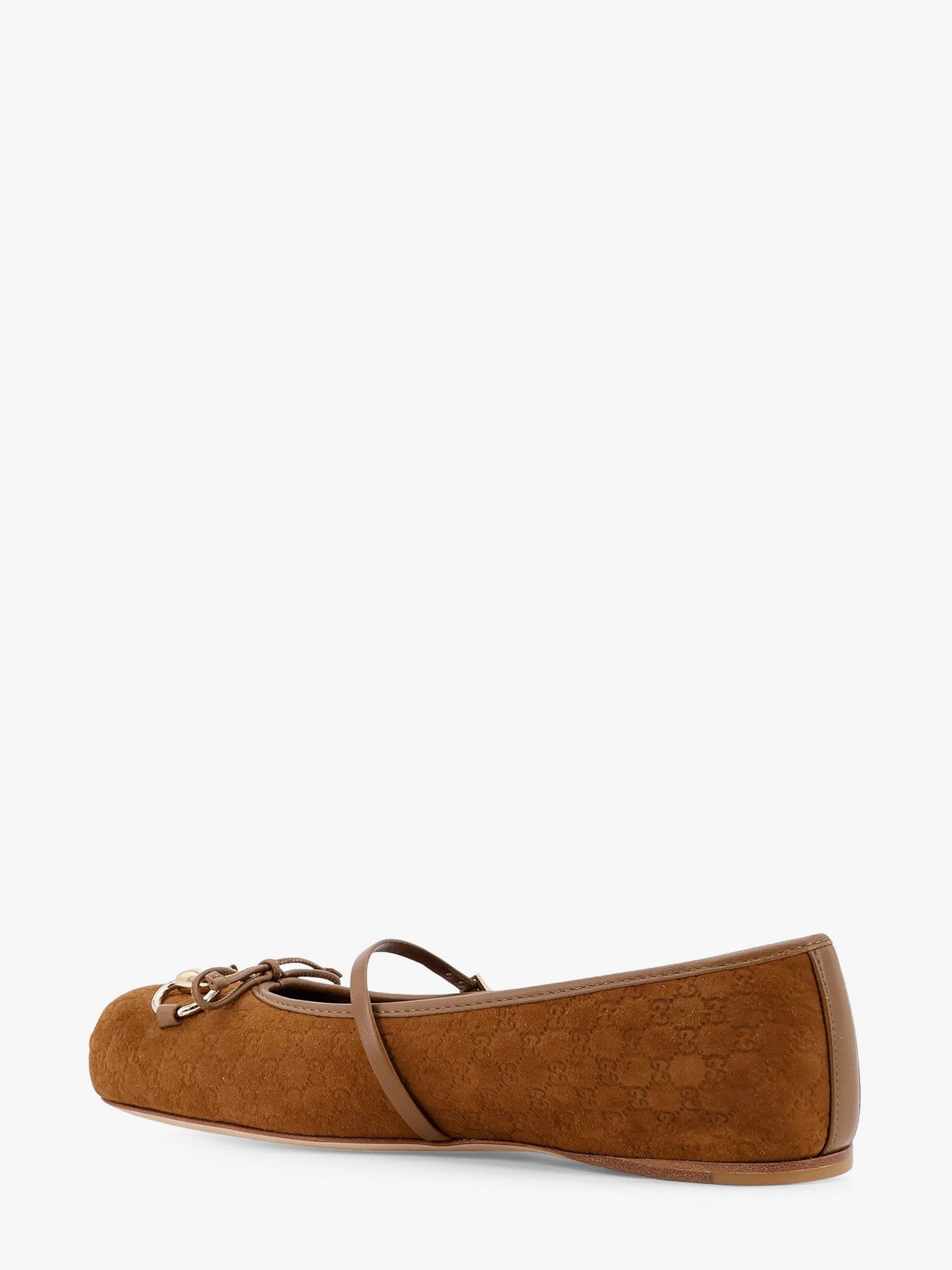 Gucci Suede Ballerinas With All Over Gg Motif