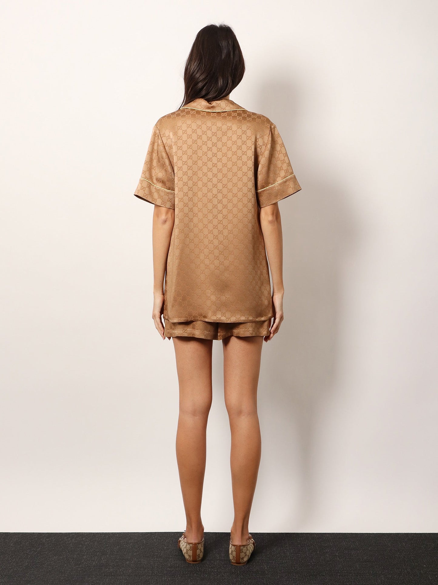 Gucci Viscose Blend Shirt With Allover Gg Logo