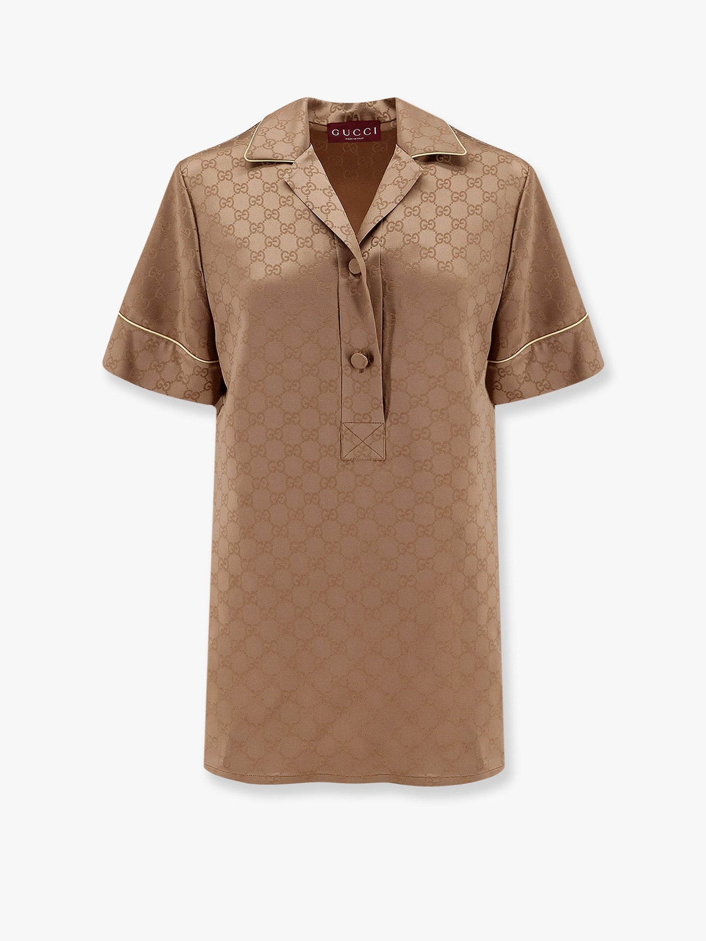 Gucci Viscose Blend Shirt With Allover Gg Logo