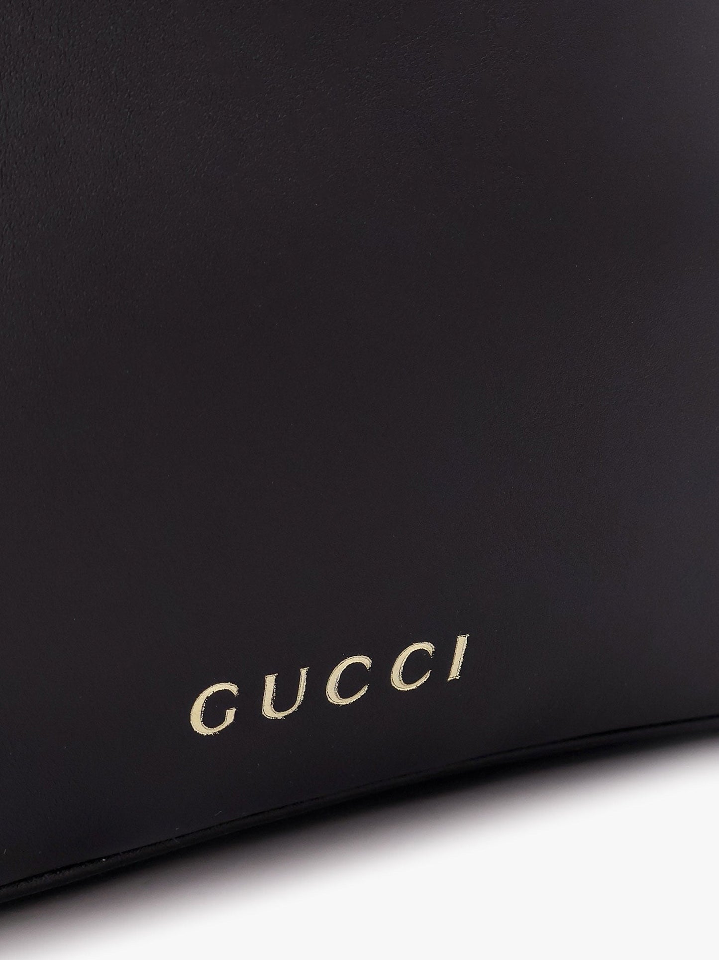 Gucci Gg Emblem Leather Shoulder Bag With Frontal Logo