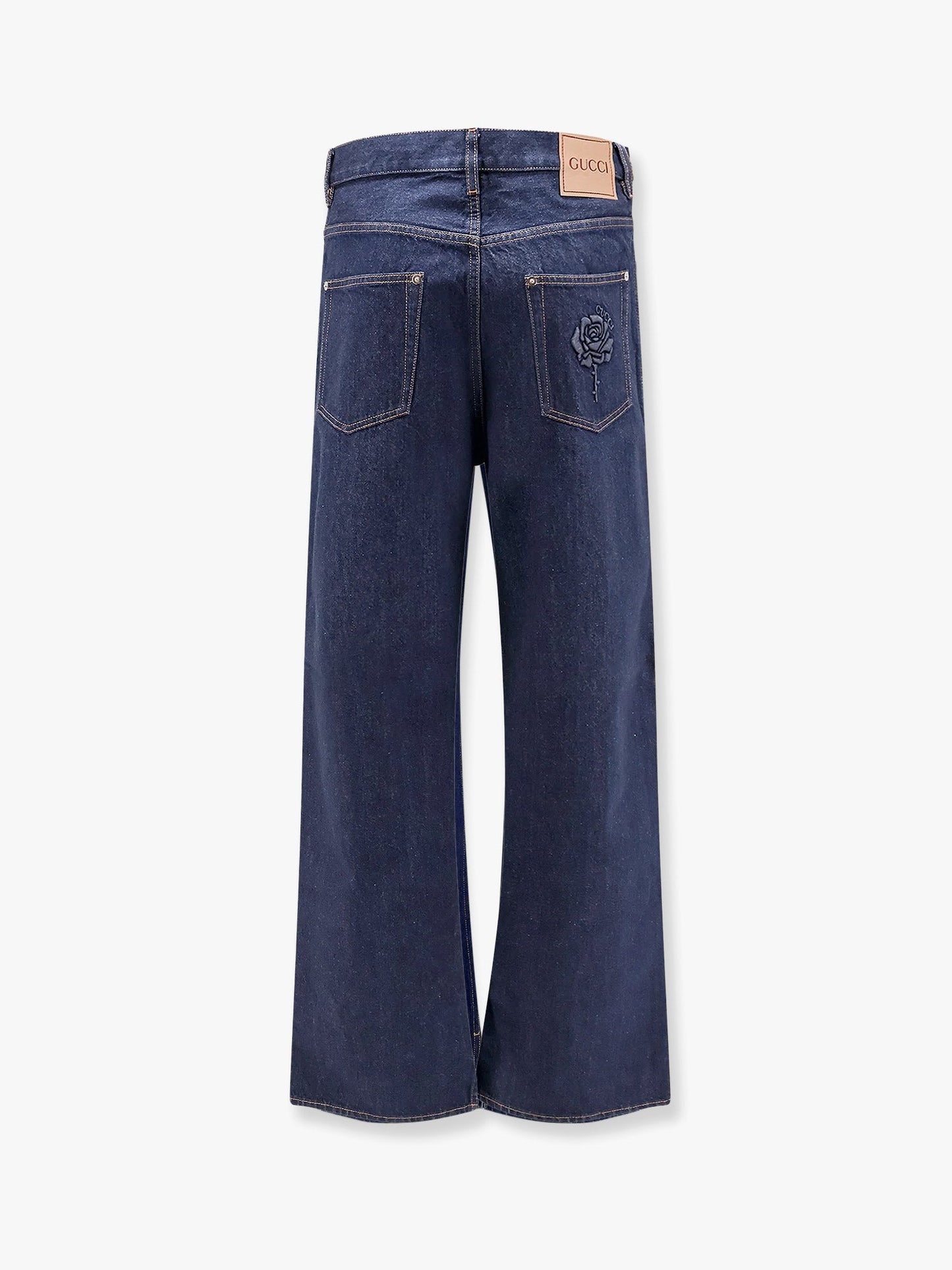 Gucci Cotton Jeans With Back Floral Print