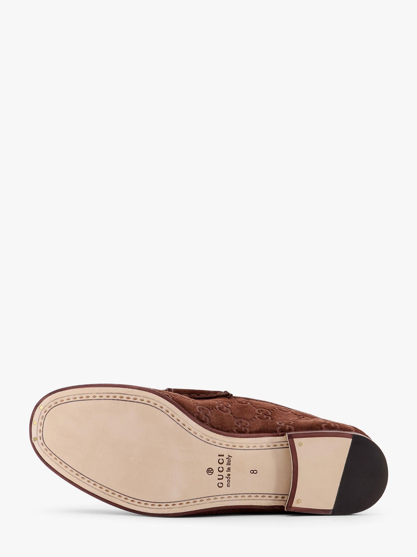 Gucci Suede Loafers With All Over Gg Motif And Iconic Horsebit
