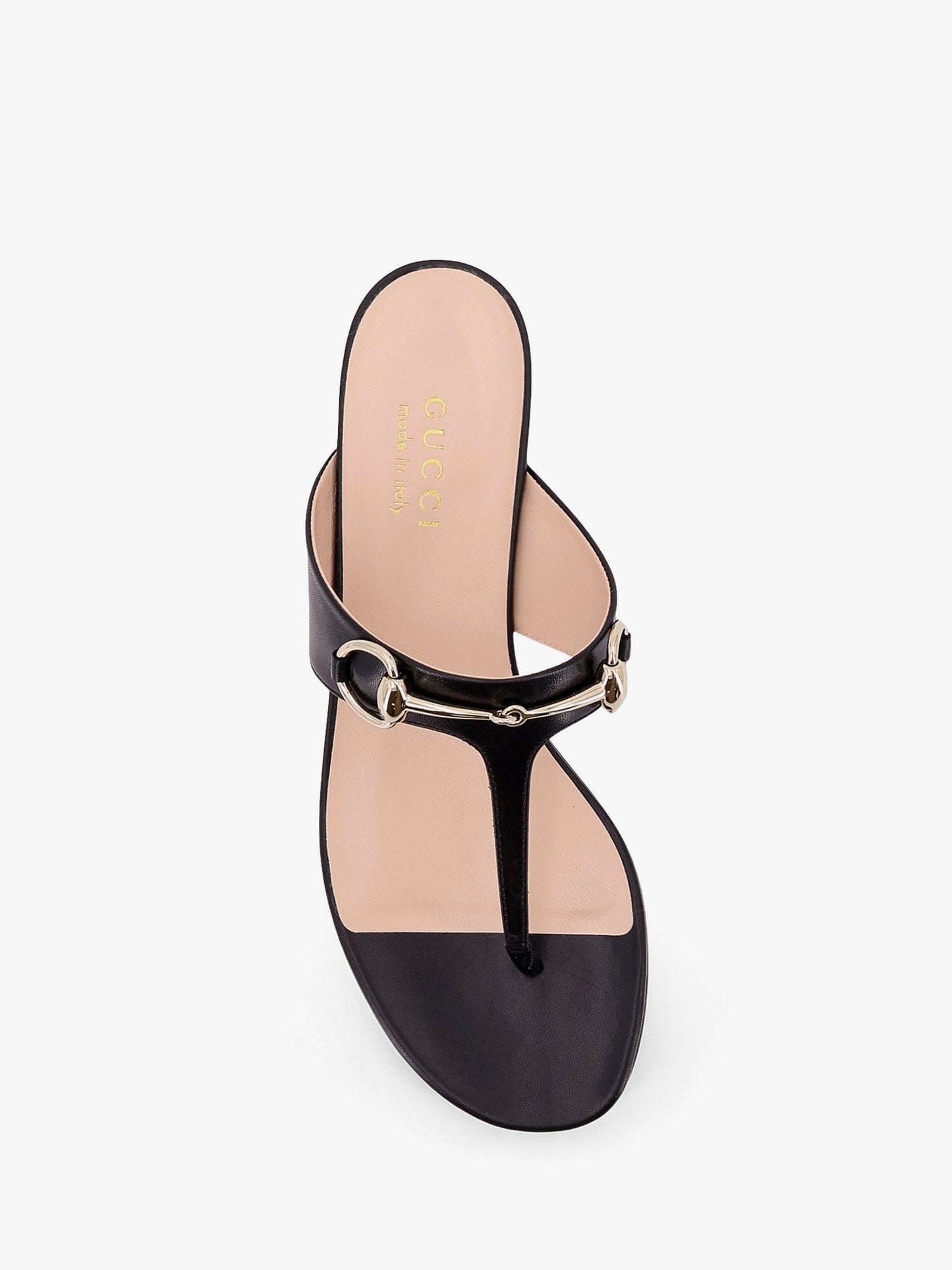 Gucci Leather Thong Sandals With Iconic Horsebit