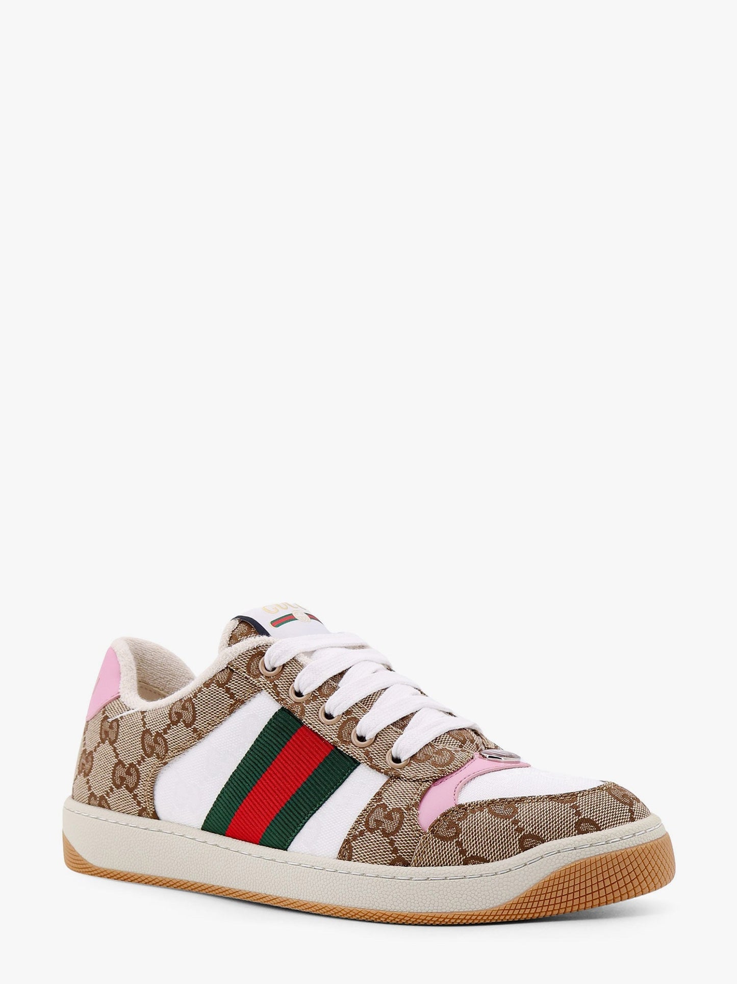 Gucci Gg Fabric Sneakers With Iconic Web Stripe On The Side