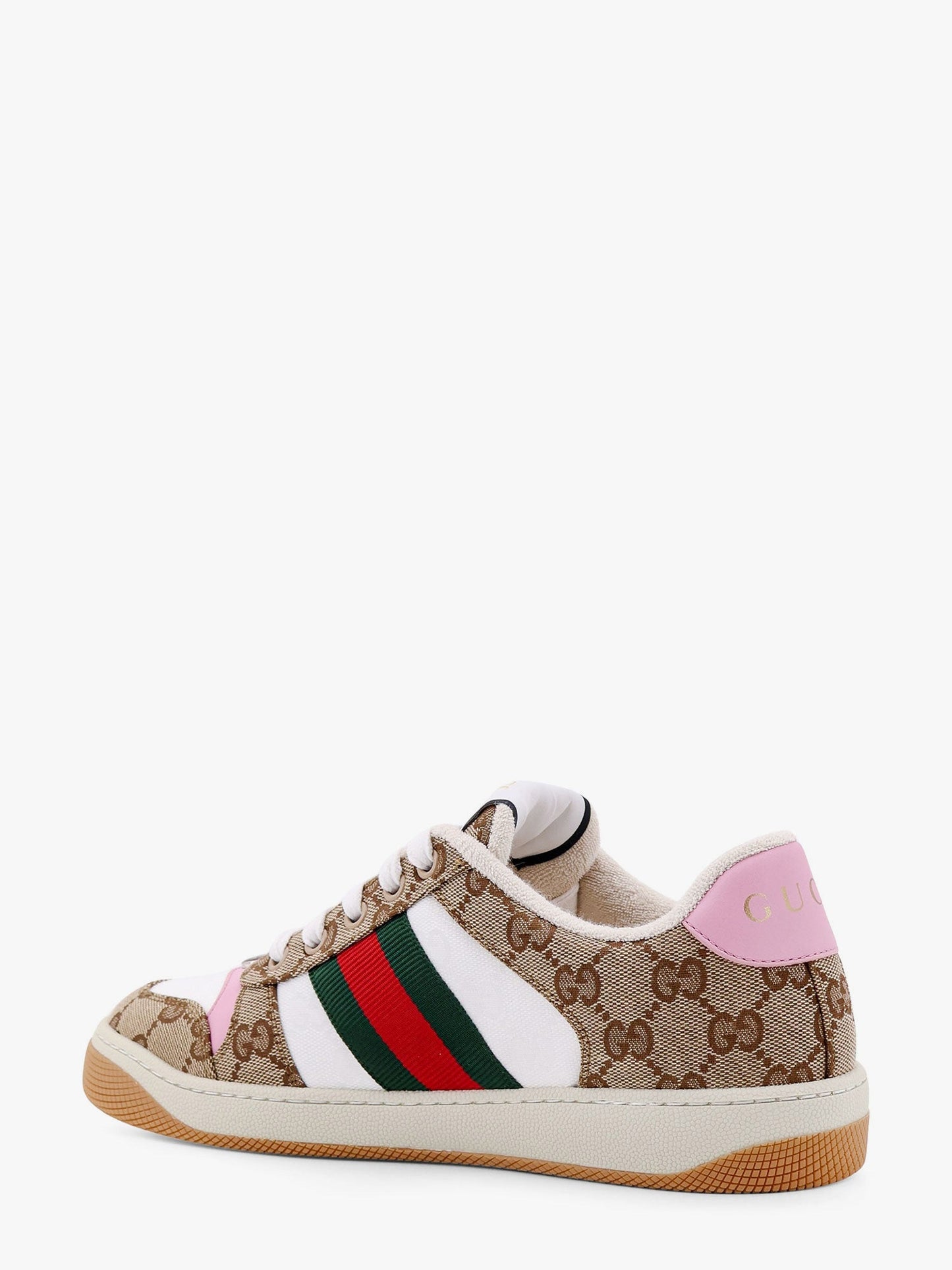 Gucci Gg Fabric Sneakers With Iconic Web Stripe On The Side