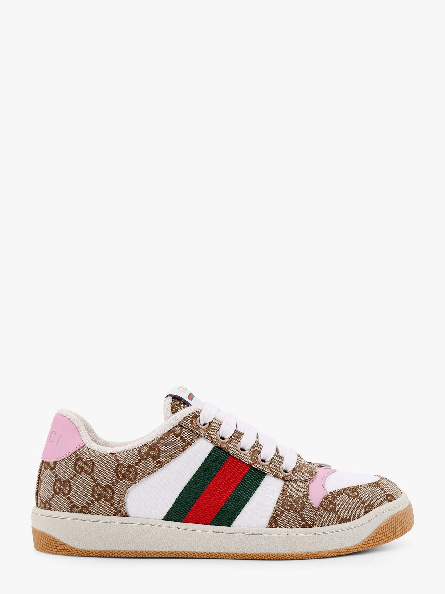 Gucci Gg Fabric Sneakers With Iconic Web Stripe On The Side