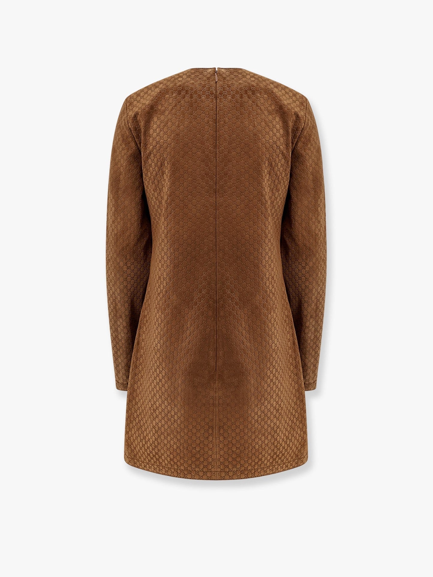 Gucci Suede Short Dress With All Over Gg Logo