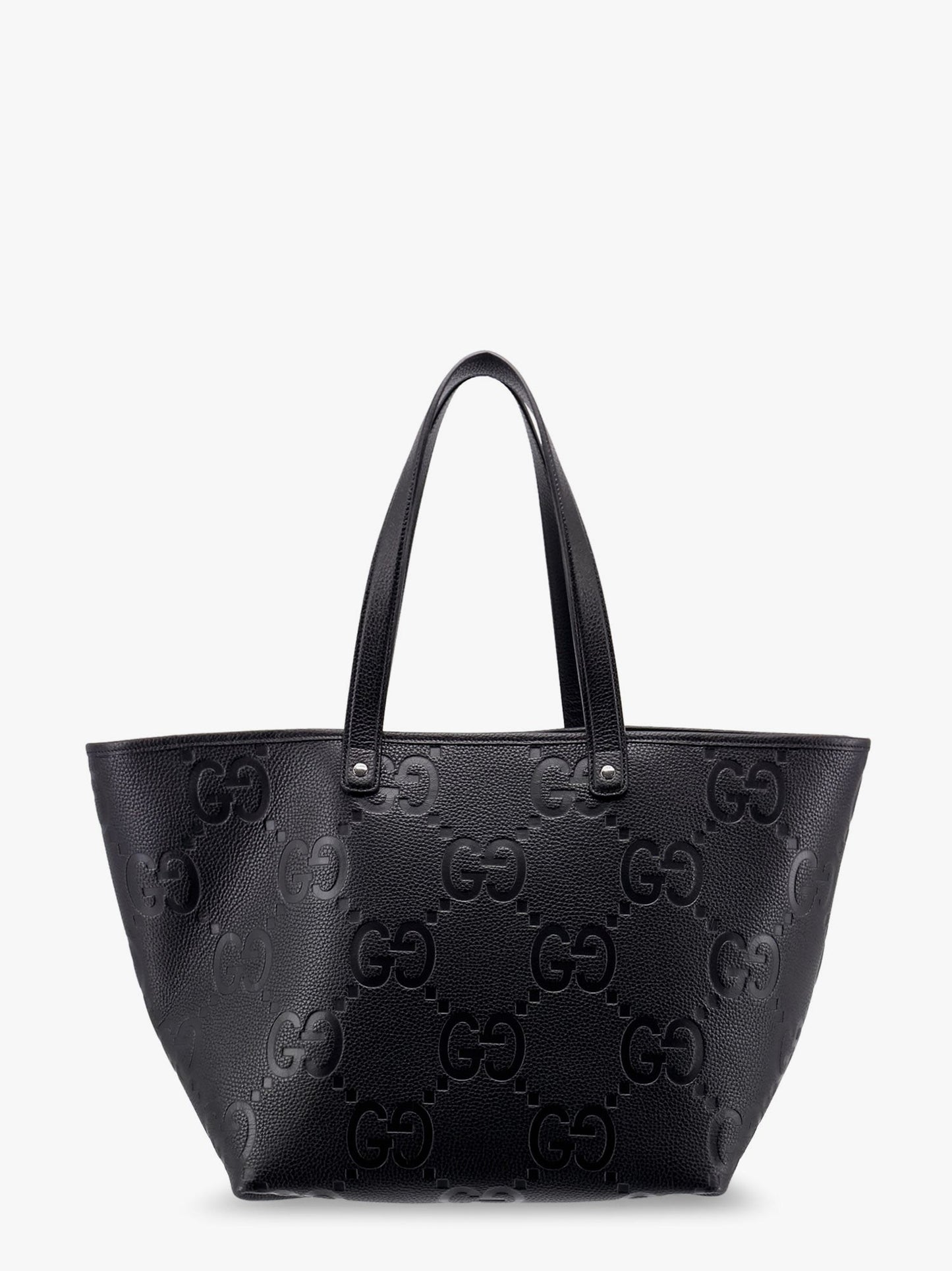 Gucci Leather Shopping Bag With Jumbo Gg Motif