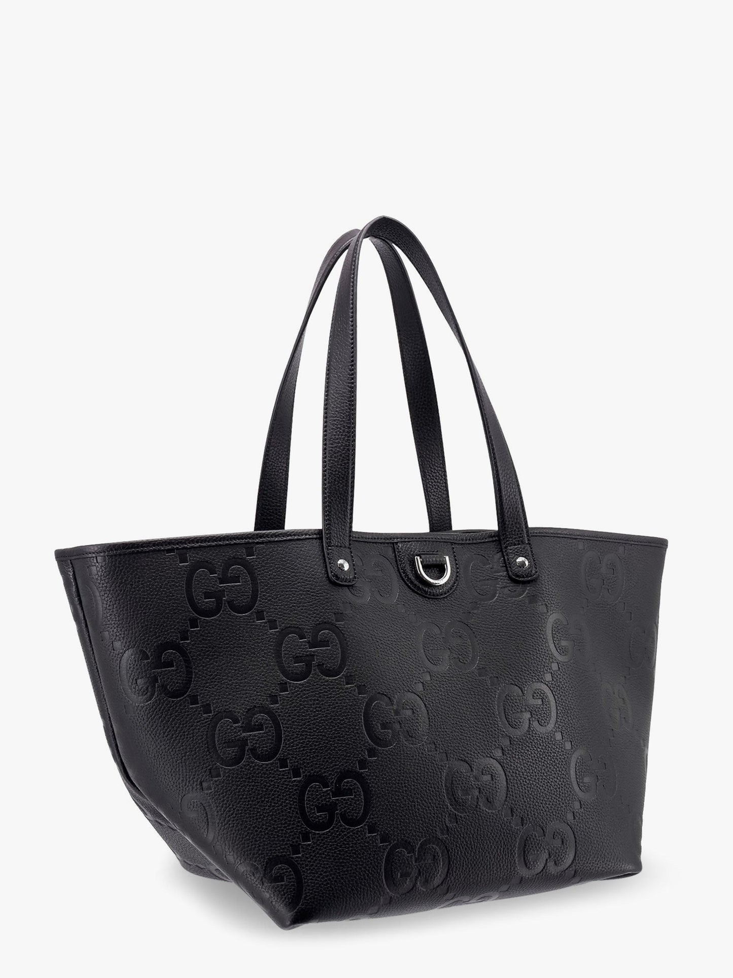 Gucci Leather Shopping Bag With Jumbo Gg Motif