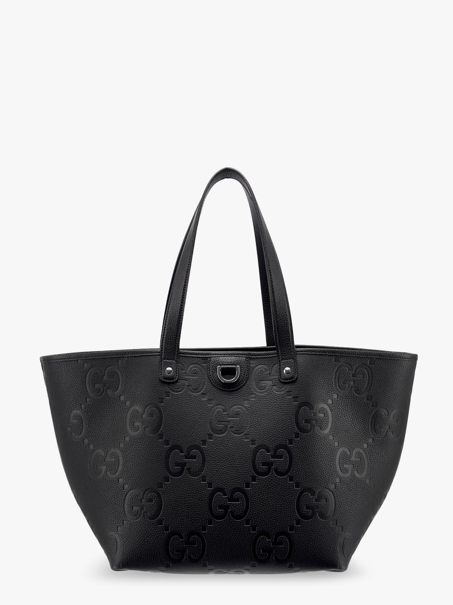 Gucci Leather Shopping Bag With Jumbo Gg Motif
