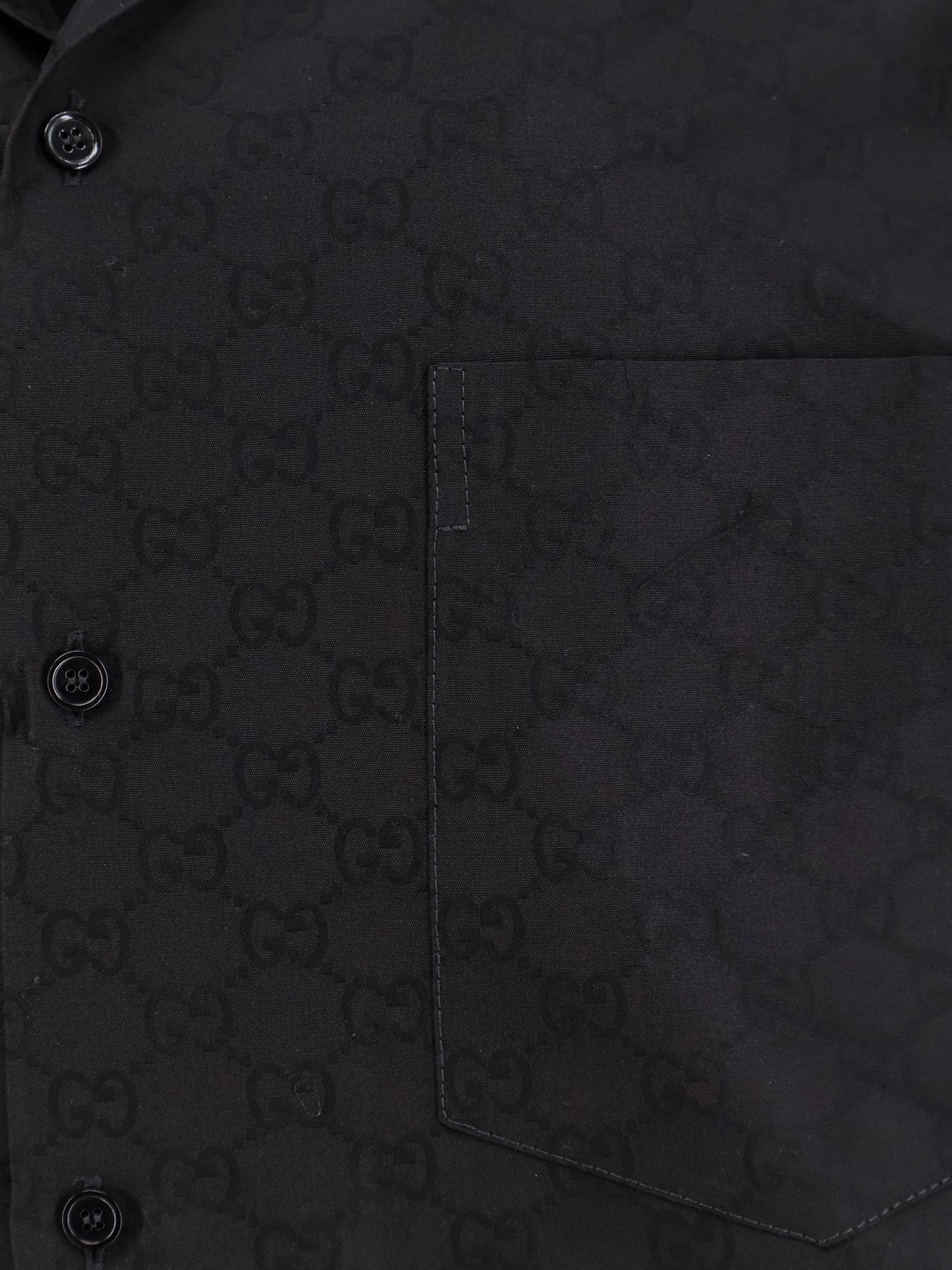 Gucci Cotton And Silk Shirt With Allover Gg Logo