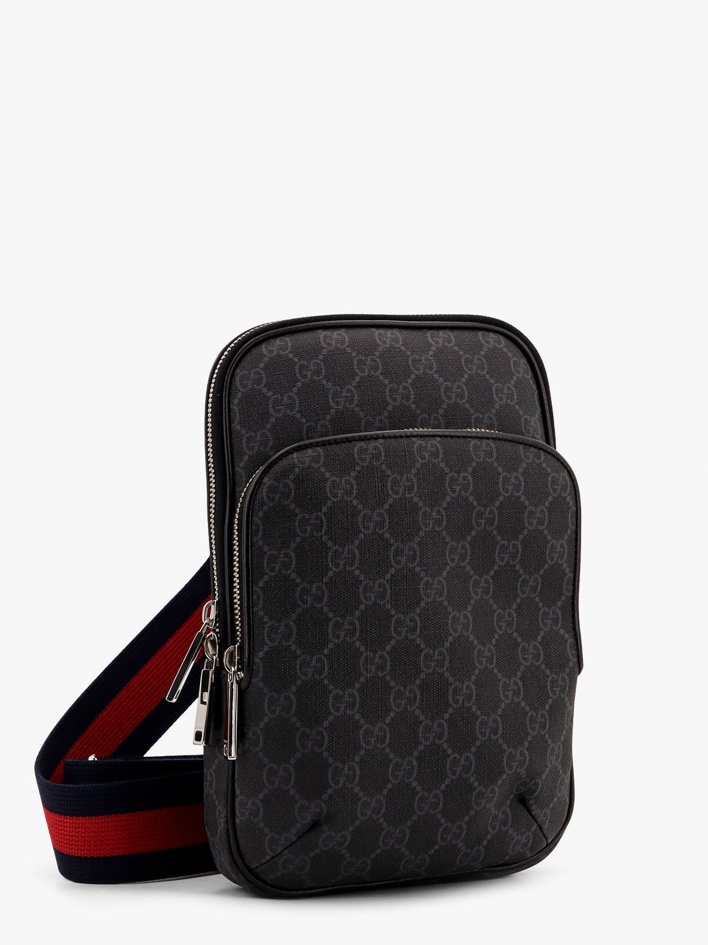 Gucci Gg Supreme Fabric And Leather Crossbody Bag