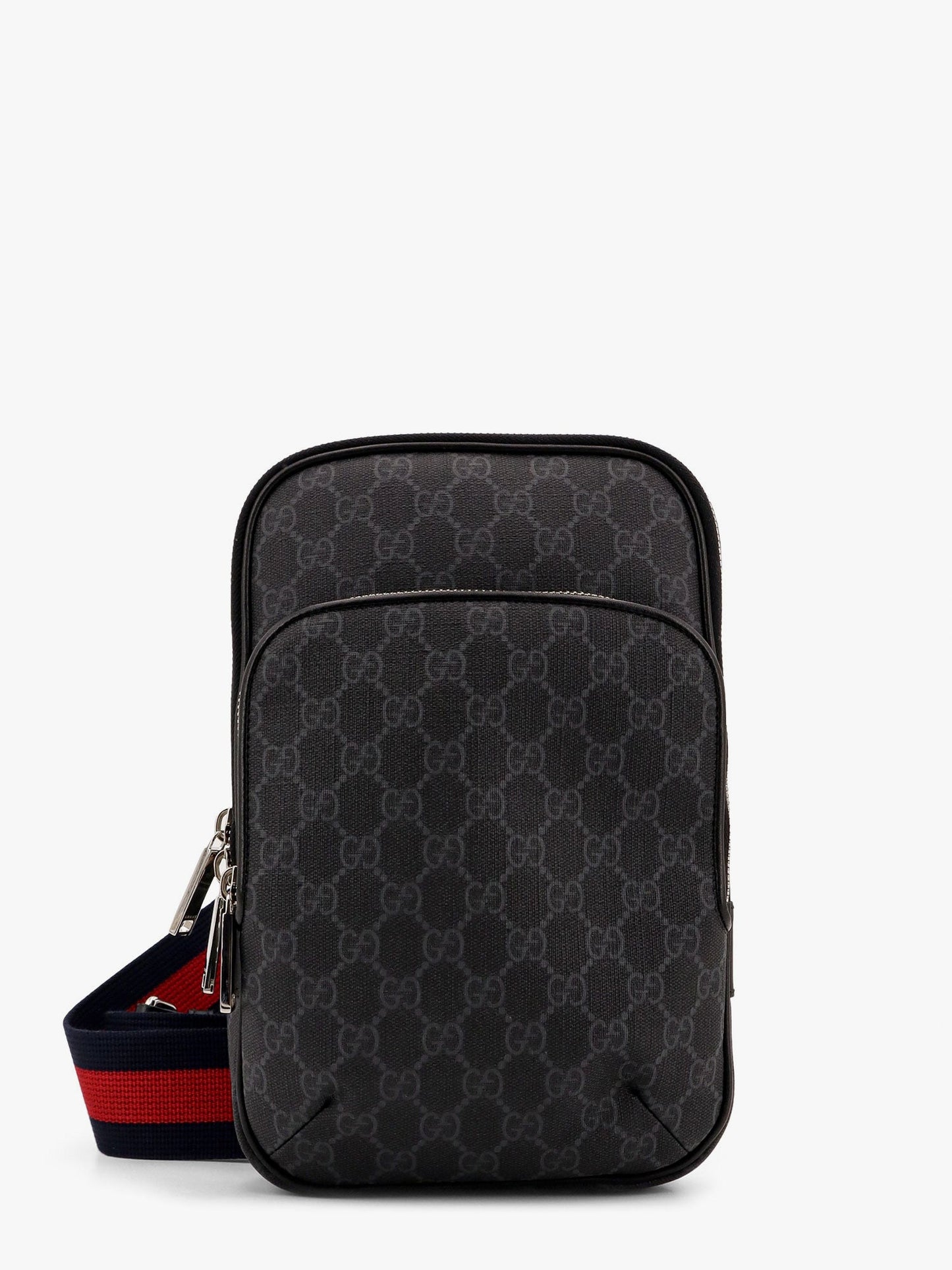 Gucci Gg Supreme Fabric And Leather Crossbody Bag