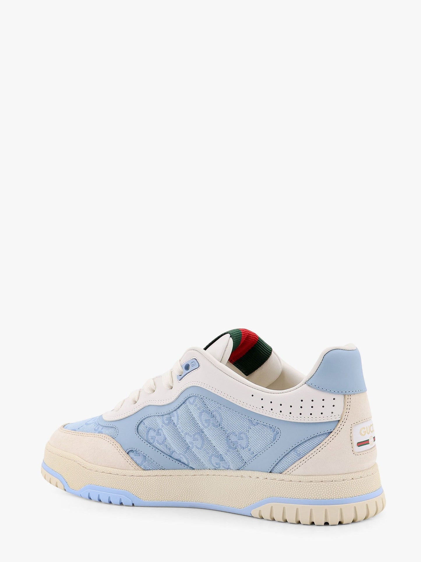 Gucci Re Web Low Top Leather And Gg Fabric Sneakers