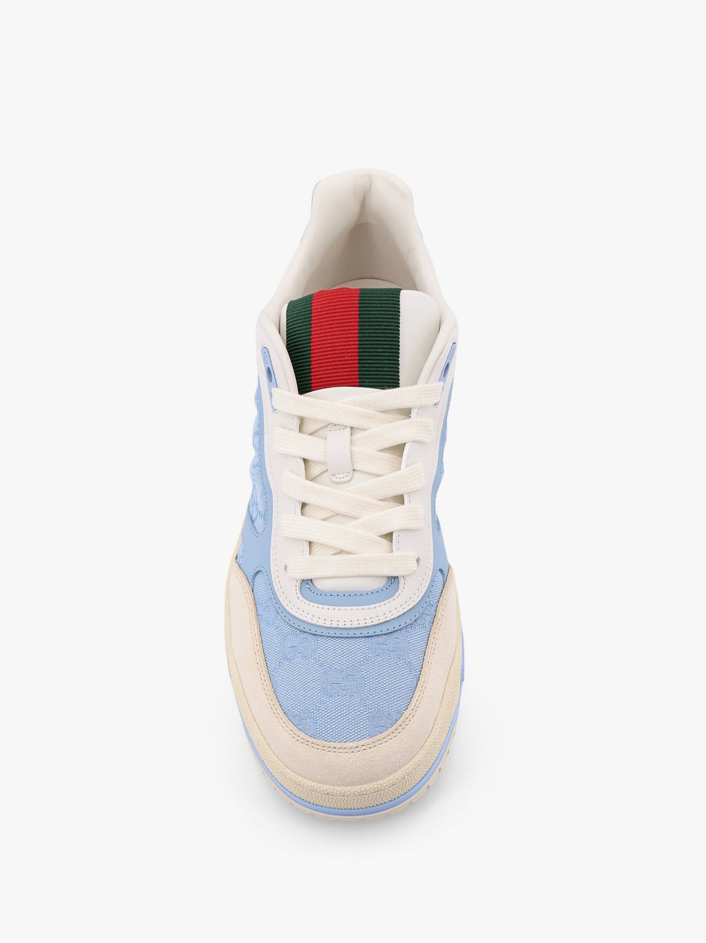 Gucci Re Web Low Top Leather And Gg Fabric Sneakers