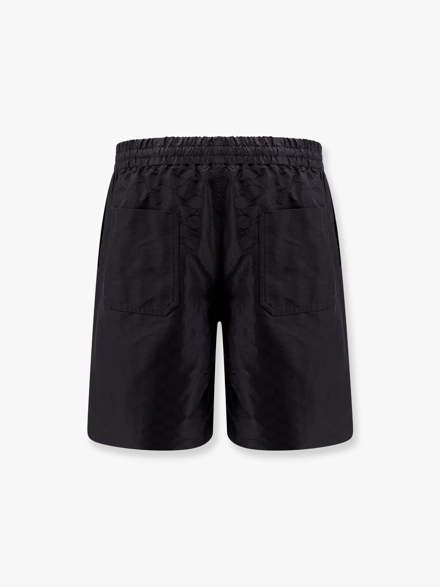 Gucci Cotton And Silk Bermuda Shorts With Allover Gg Logo