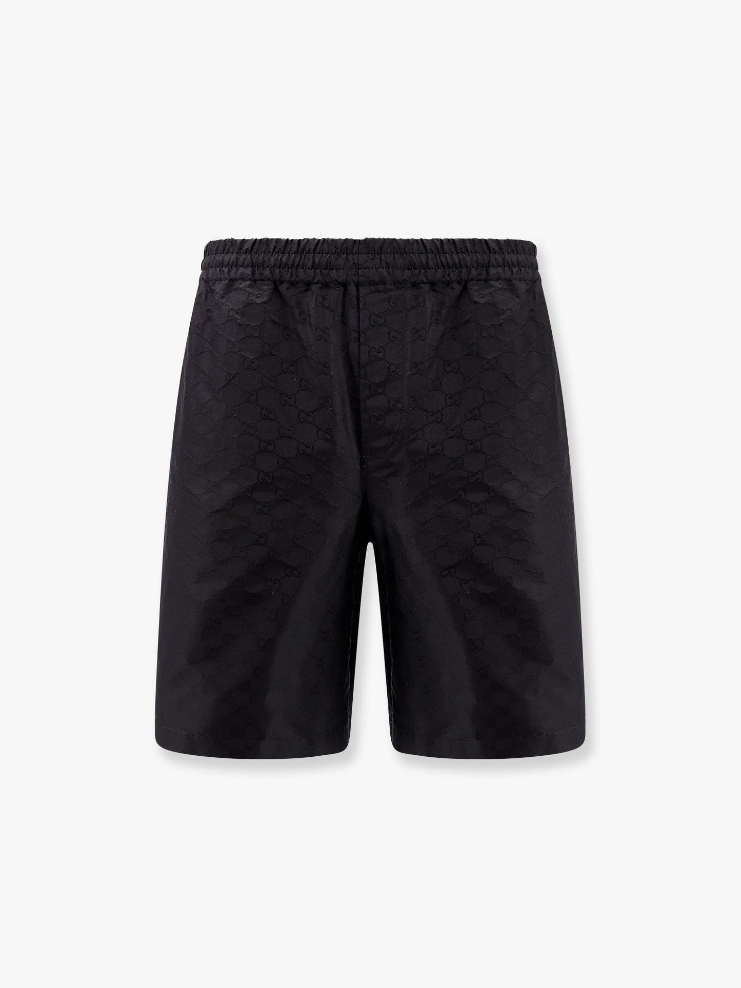 Gucci Cotton And Silk Bermuda Shorts With Allover Gg Logo