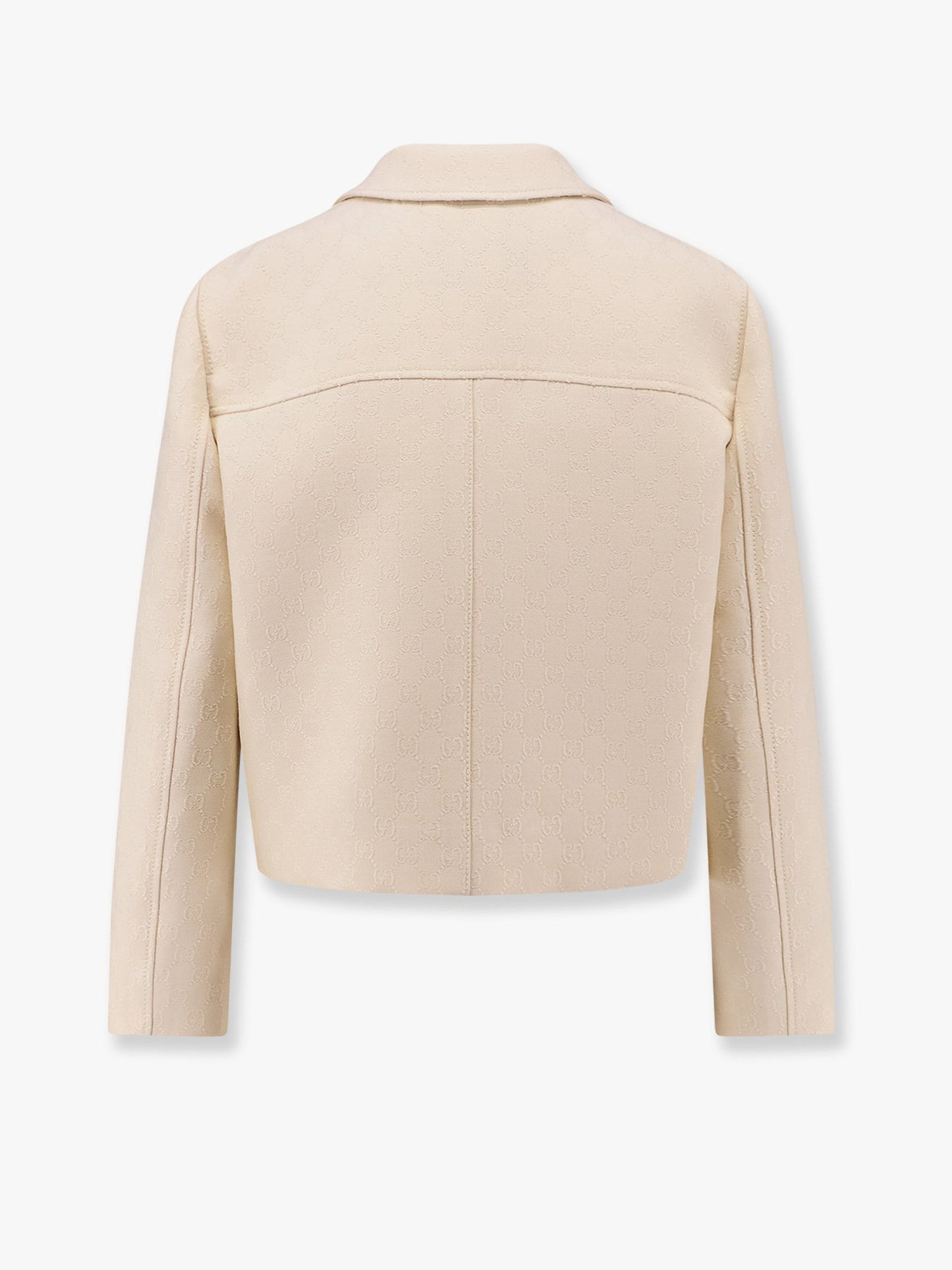 Gucci Wool And Silk Blazer With All Over Gg Motif