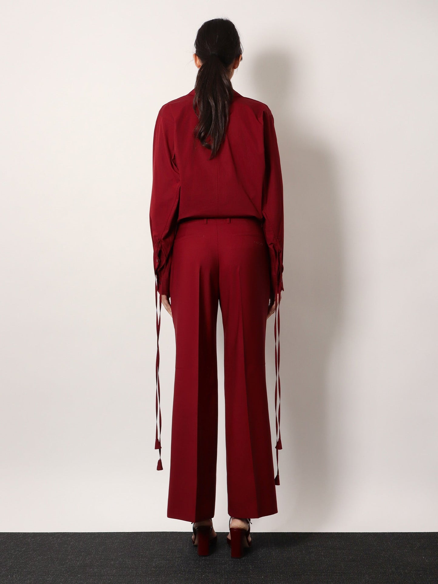Gucci Wool Oversize Low Rise Trouser With Slit On The Front