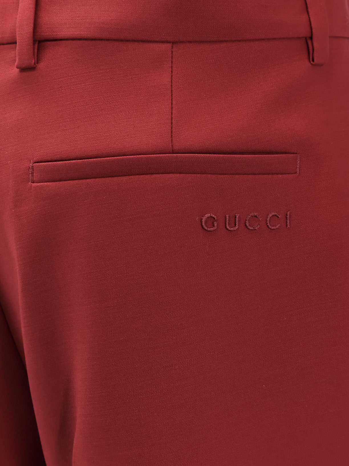 Gucci Wool Oversize Low Rise Trouser With Slit On The Front