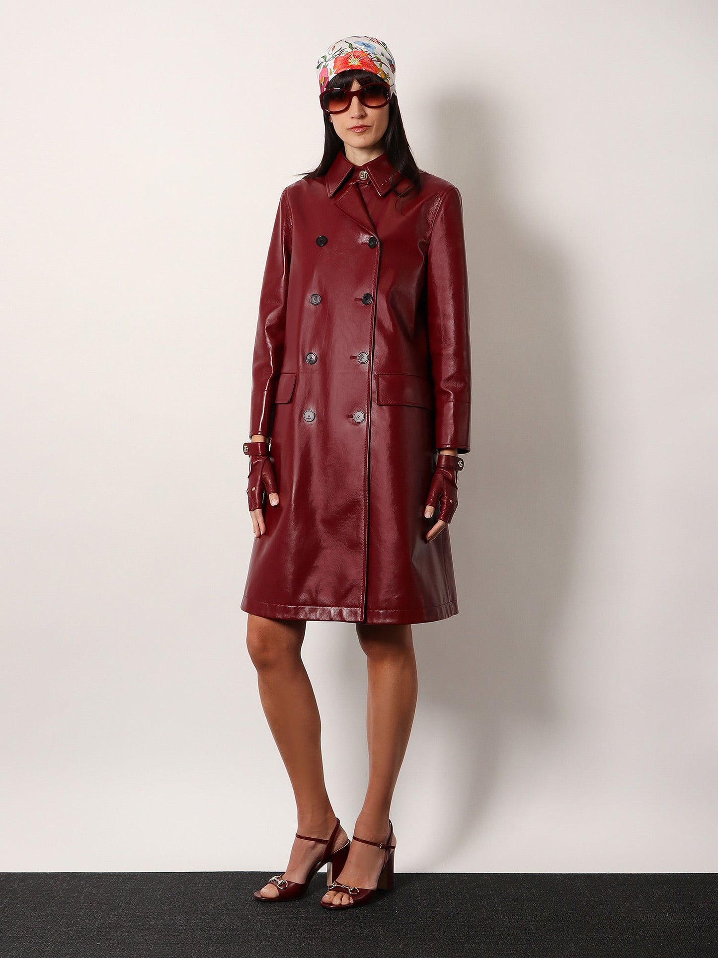 Gucci Double Breasted Leather Coat