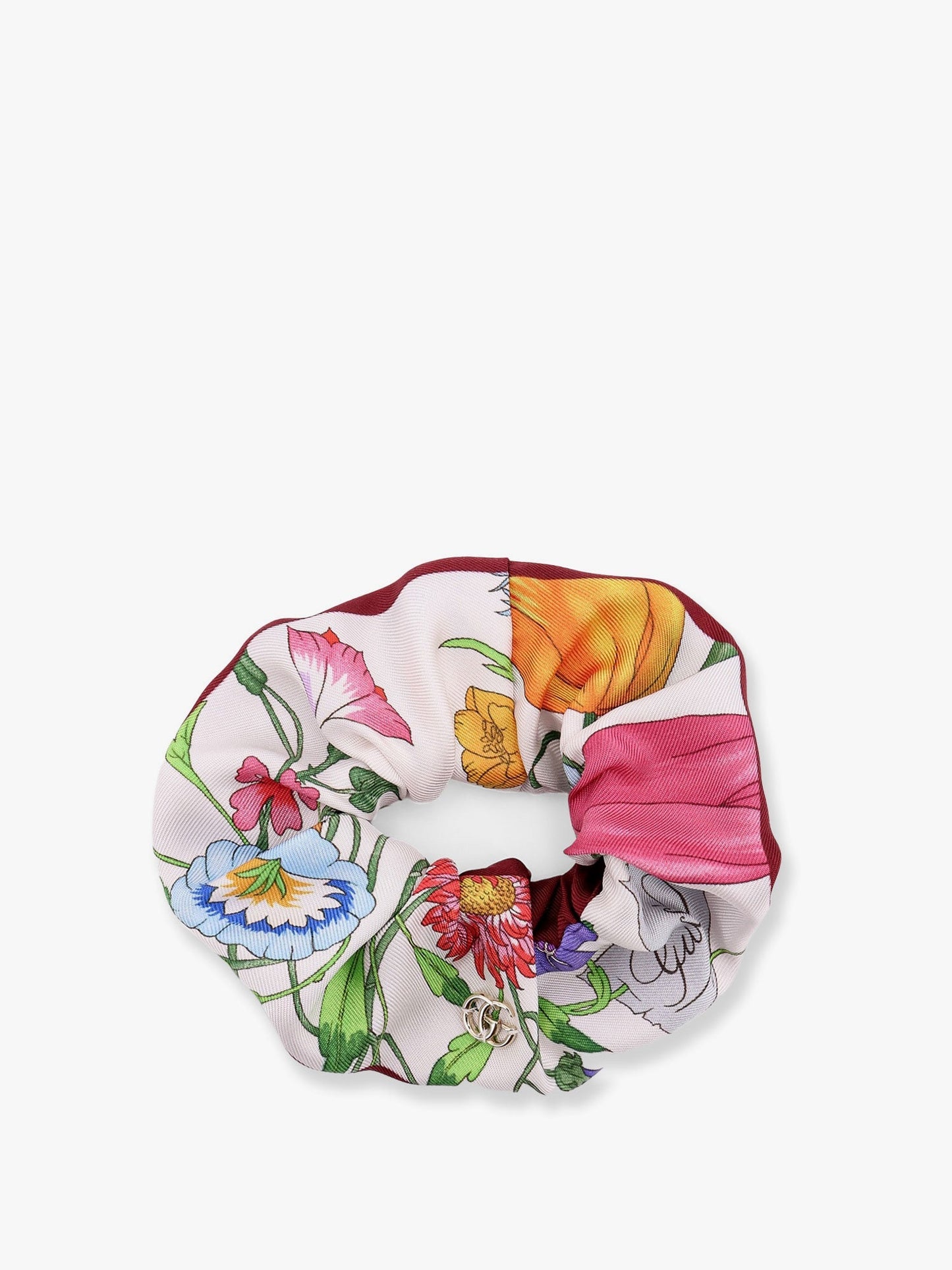 Gucci Silk Scrunchie With Iconic Floral Print