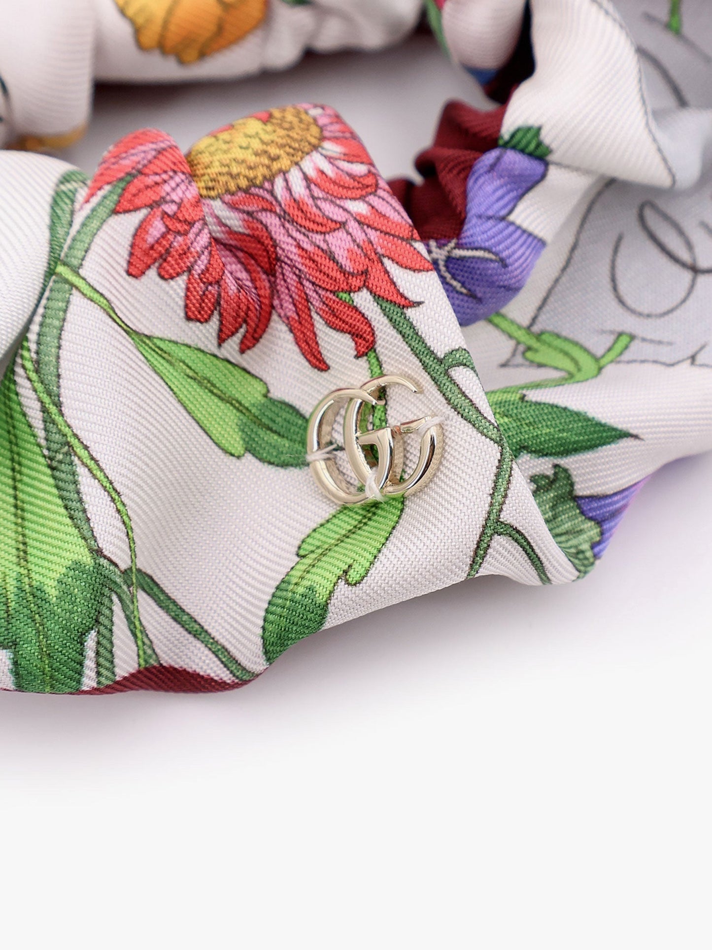 Gucci Silk Scrunchie With Iconic Floral Print