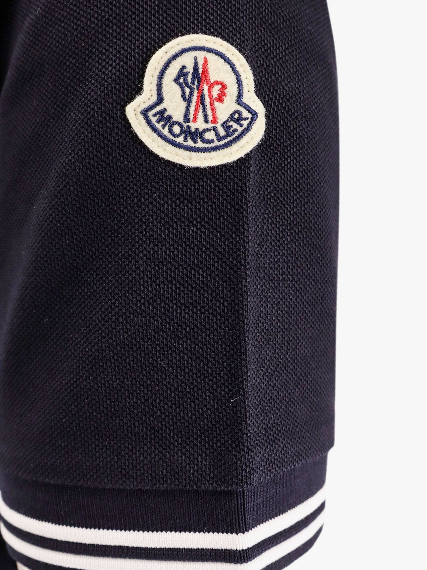 Moncler Cotton Polo Shirt With Contrasting Profiles