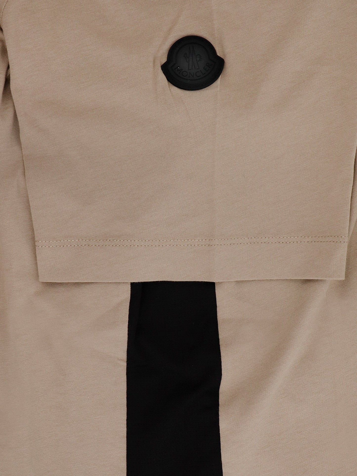 Moncler Cotton T Shirt With Technical Fabric Inserts