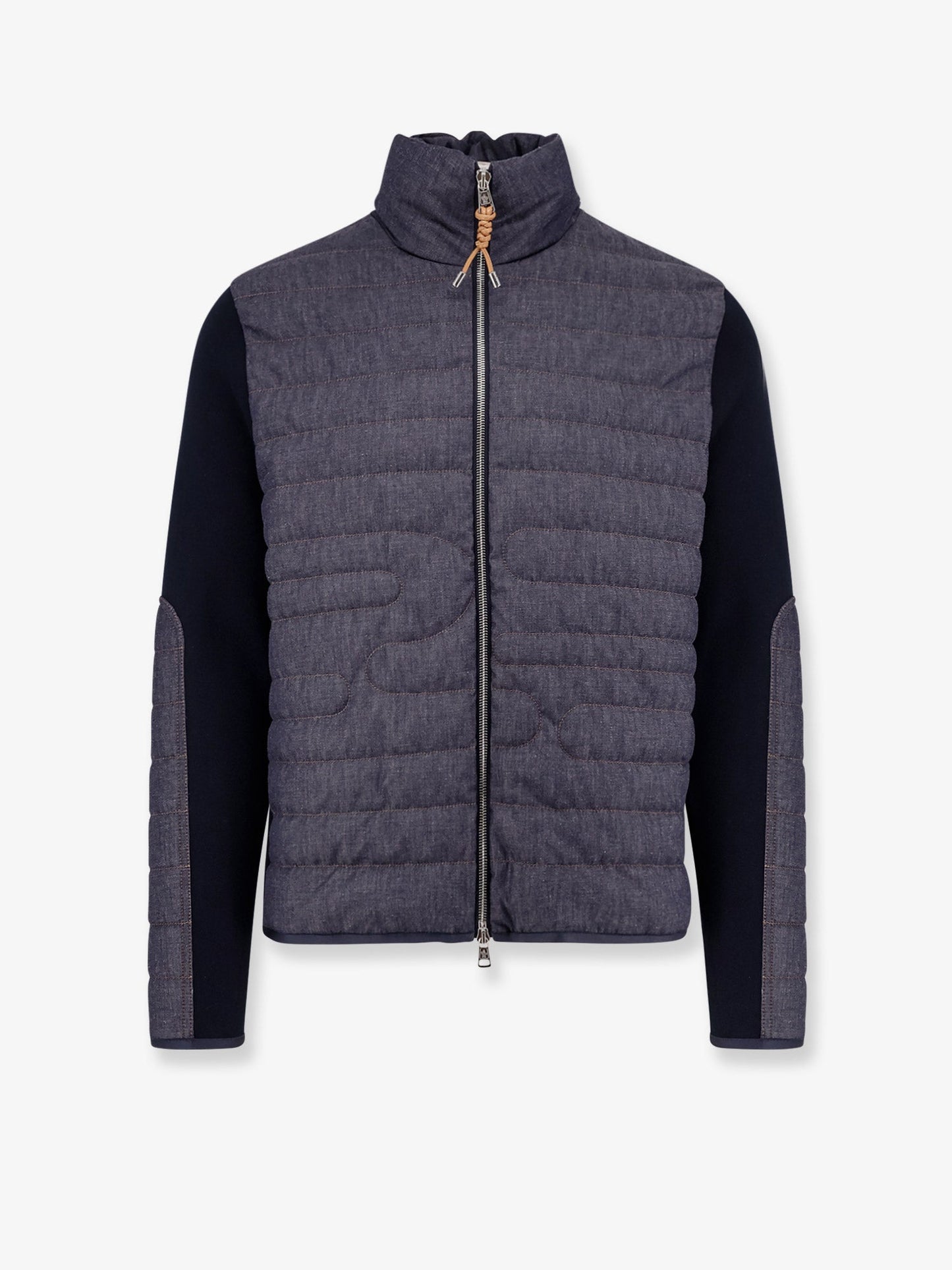 Moncler Stretch Cotton Cardigan With Padding On Thefront