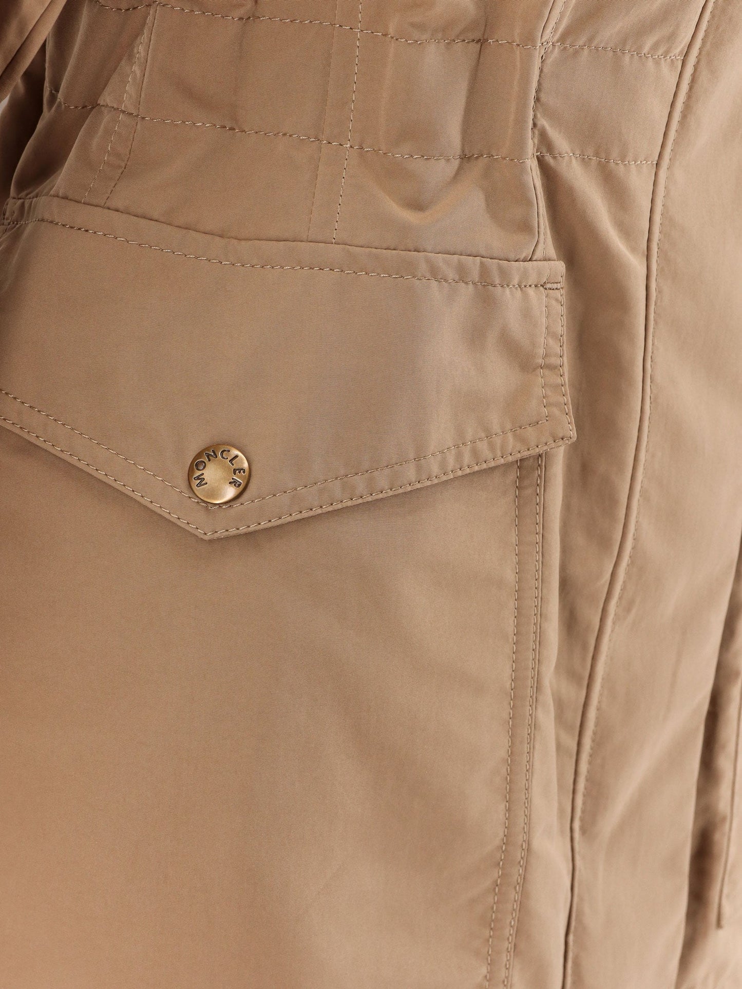 Moncler Nades Water Repellent Fabric Parka With Iconic Lateral Logo Patch