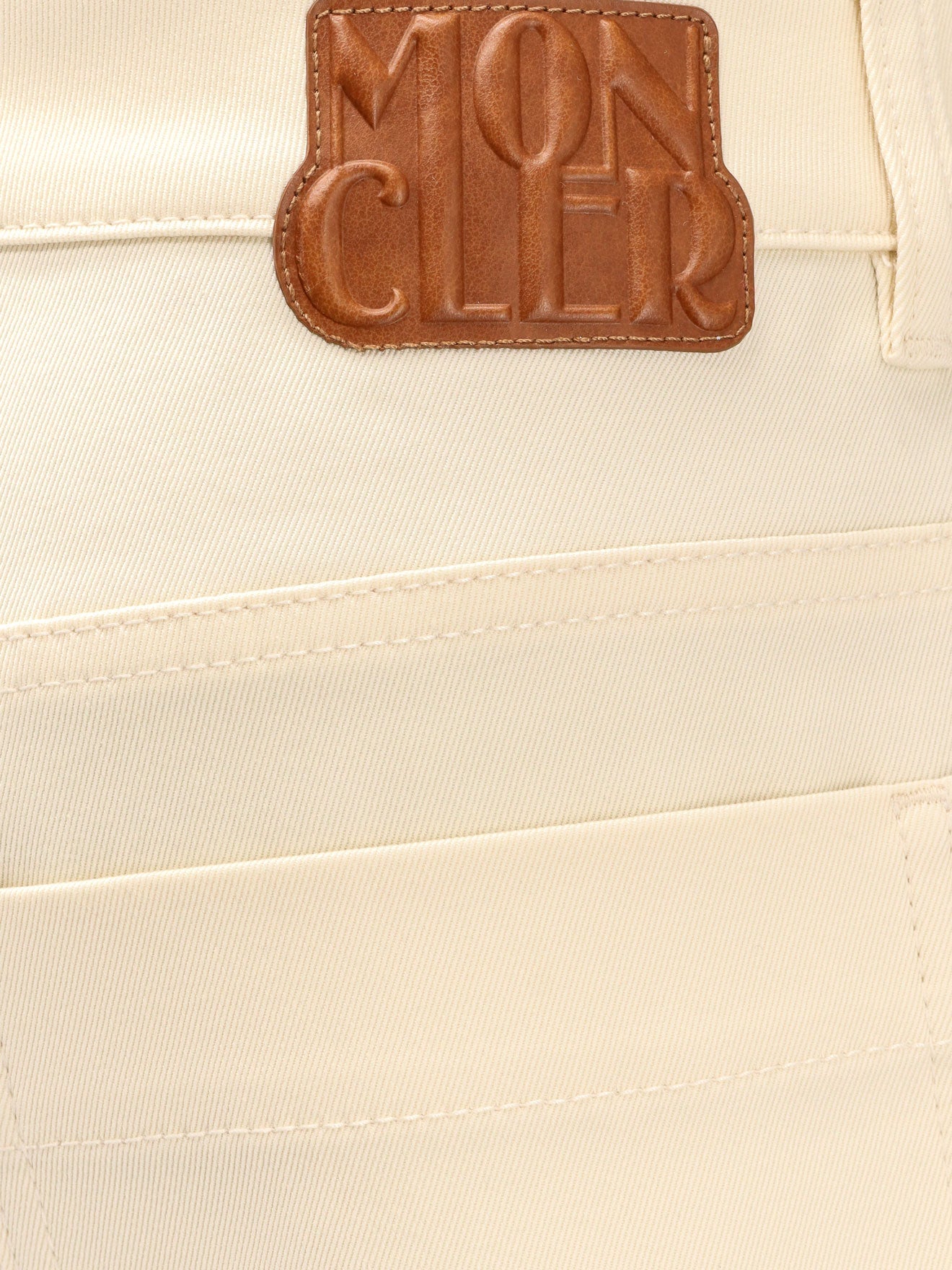 Moncler Stretch Cotton Shorts With Maxi Logo Patch